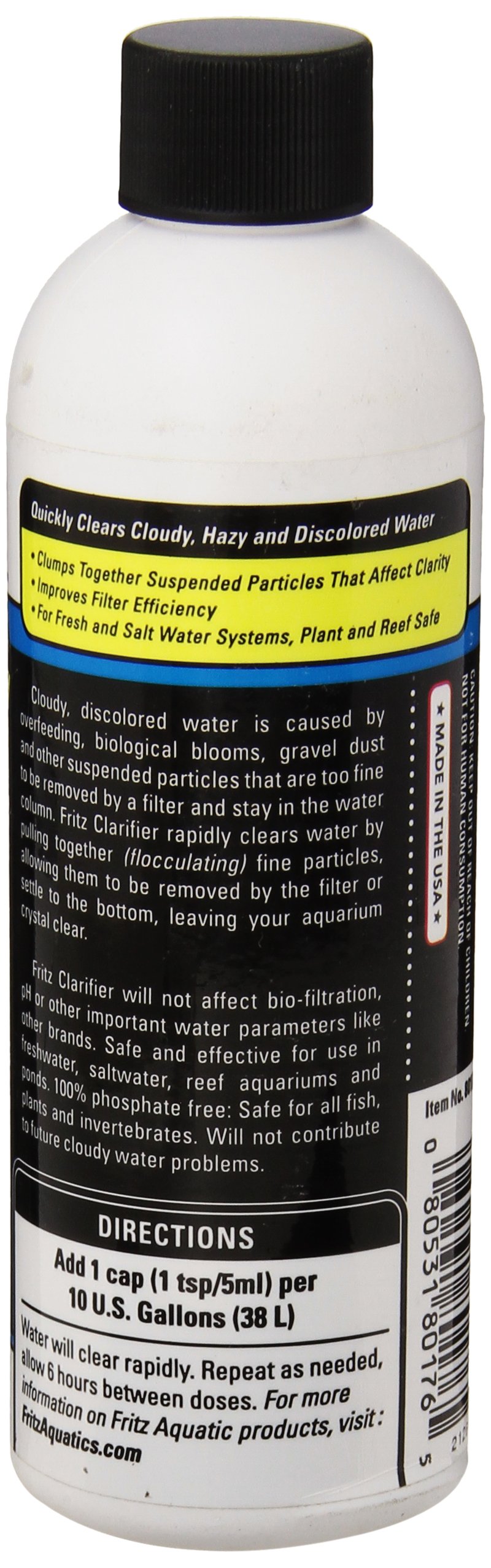 Fritz Aquatics 80176 Fritz Water Clarifier for Fresh and Salt Water Aquariums, 8-Ounce - Crystal Clear Water for Healthy Fish and Plants
