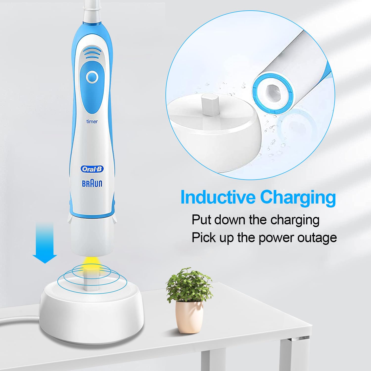 Braun Oral-B Electric Toothbrush USB Charger - Waterproof Inductive Charging Base for Oral-B Model 3757, Portable Travel Adapter | Perfect for Home, Office & Travel Use
