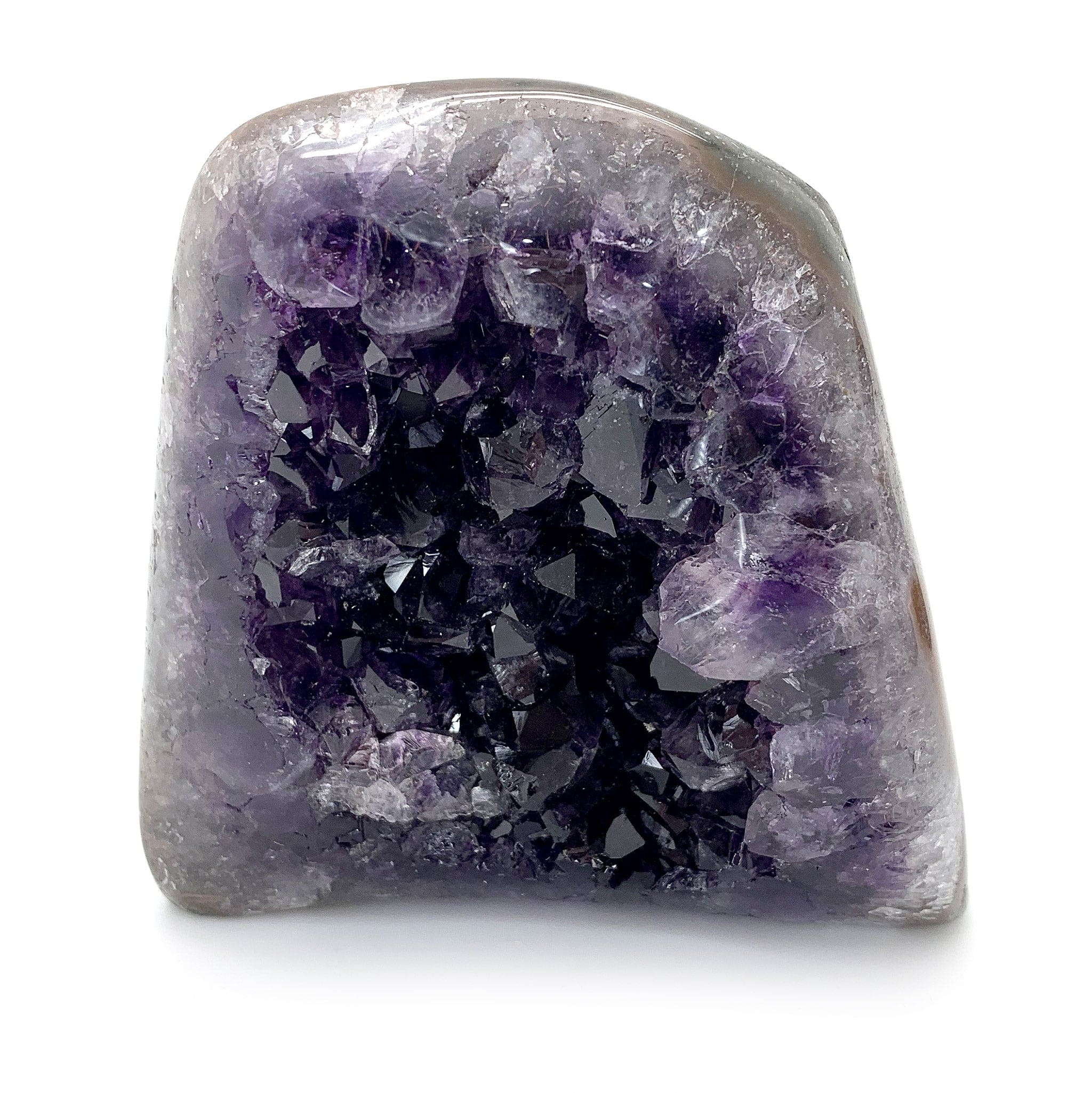 Natural Amethyst Crystal Specimen - Hand-Polished Free Form Cut Base for Healing & Decor | Perfect for Home, Office & Meditation Spaces