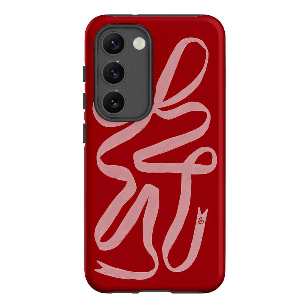 Cupid's Bow Ribbon Phone Case for iPhone & Samsung - Elegant Valentine's Day Gift for Her, Romantic Couple Accessory | Perfect for Dating, Anniversaries & Special Occasions