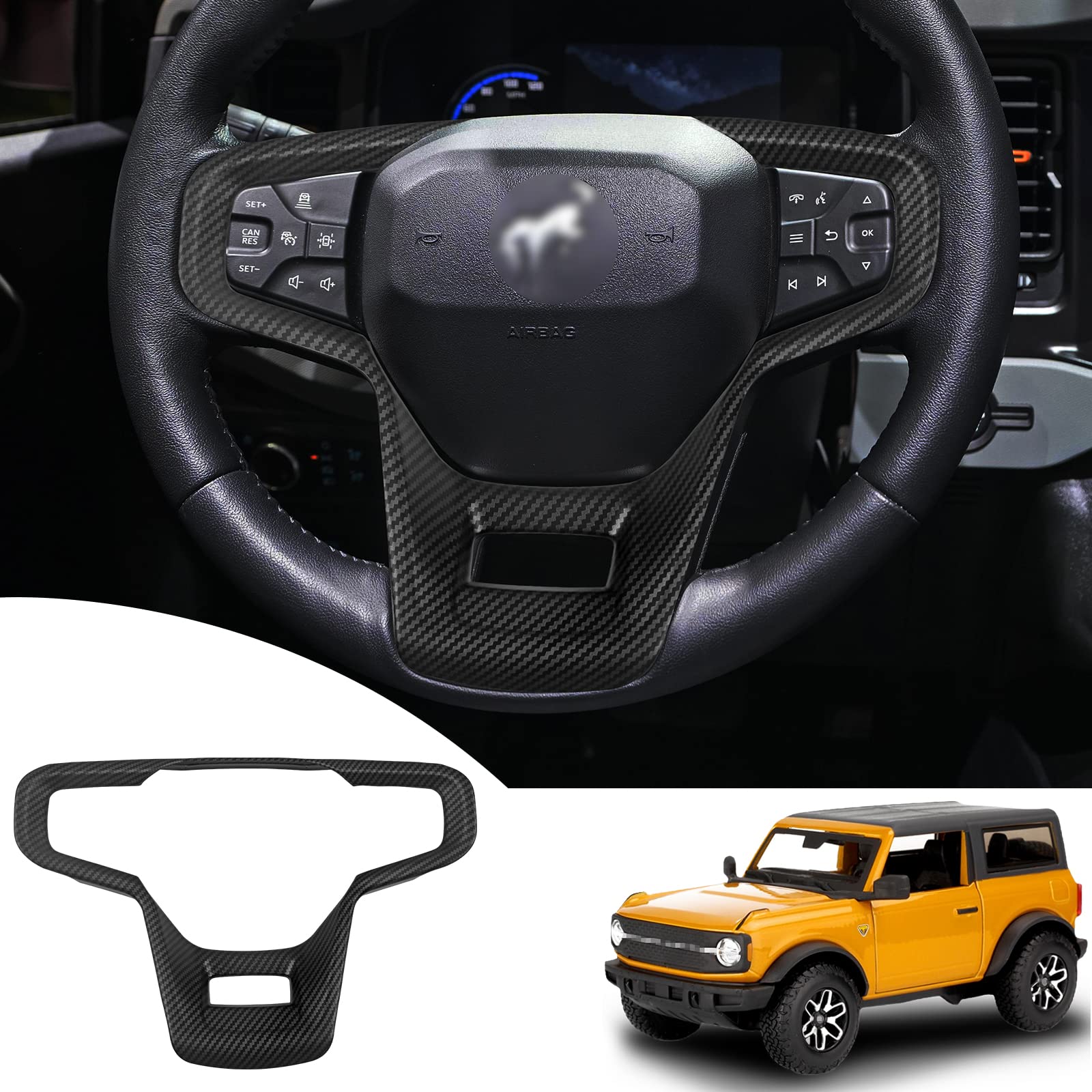 ABS Carbon Fiber Steering Wheel Cover for Bronco 2021-2022 - Upgrade Your Ride