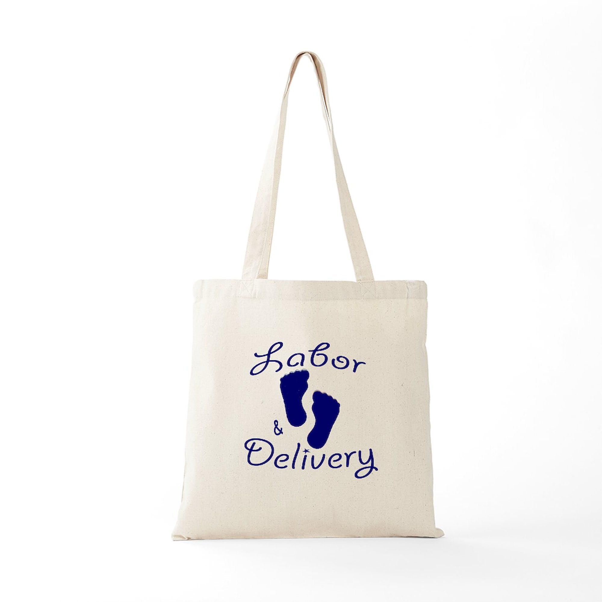 Labor & Delivery Tote Bag - Natural Canvas Reusable Shopping Bag for Hospital, Baby Shower & Everyday Use | Eco-Friendly Grocery Tote