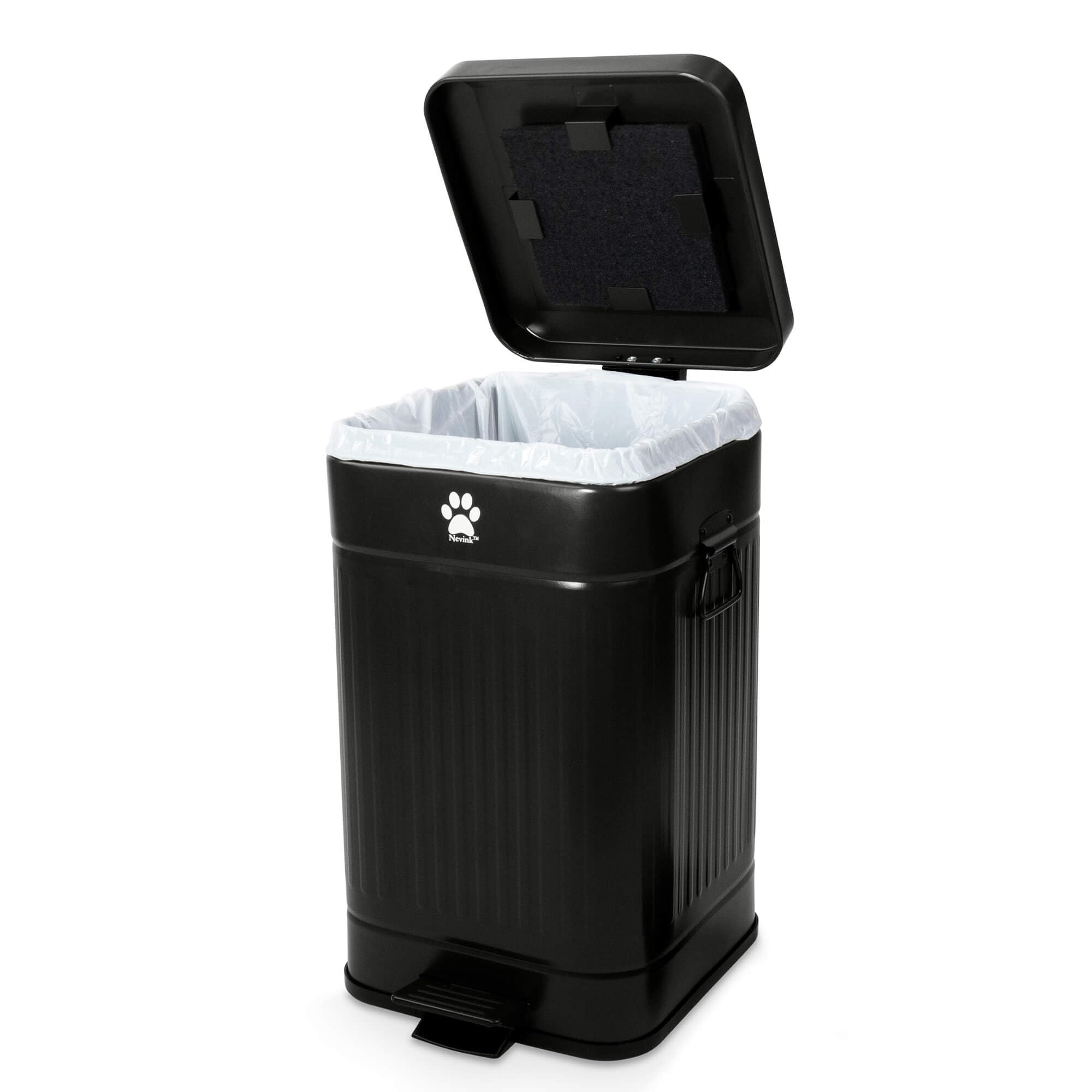Odor-Proof Outdoor Dog Waste Station with Lid - 12L/3.2Gal Black Dog Poop Trash Can for Backyard, Park & Patio - Leakproof Pet Waste Container for Easy Cleanup