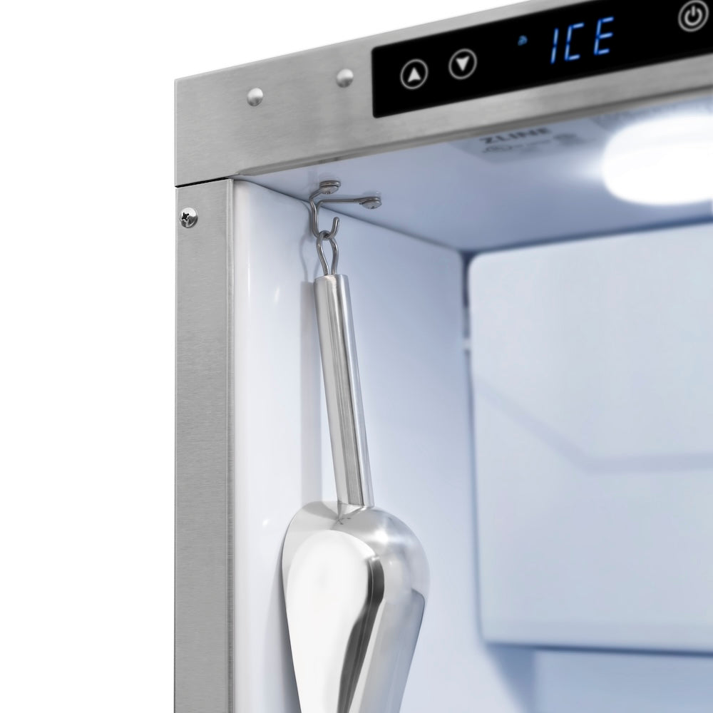ZLINE Autograph Edition 15-inch Clear Cube Ice Maker with Drain Pump - Stainless Steel Door & Gold Handle - Commercial & Home Bar Use (ICCDZ ST 15 G)