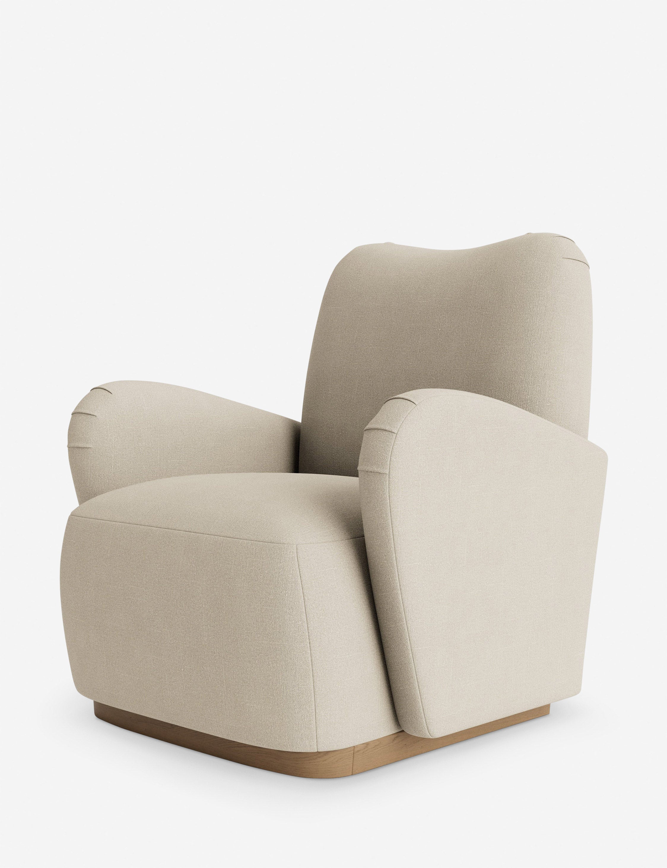 DISC Interiors Bei Accent Chair - Mid Century Modern Lounge Chair with Wooden Legs for Living Room, Bedroom & Office Decor | Stylish Comfortable Seating for Home & Workspace