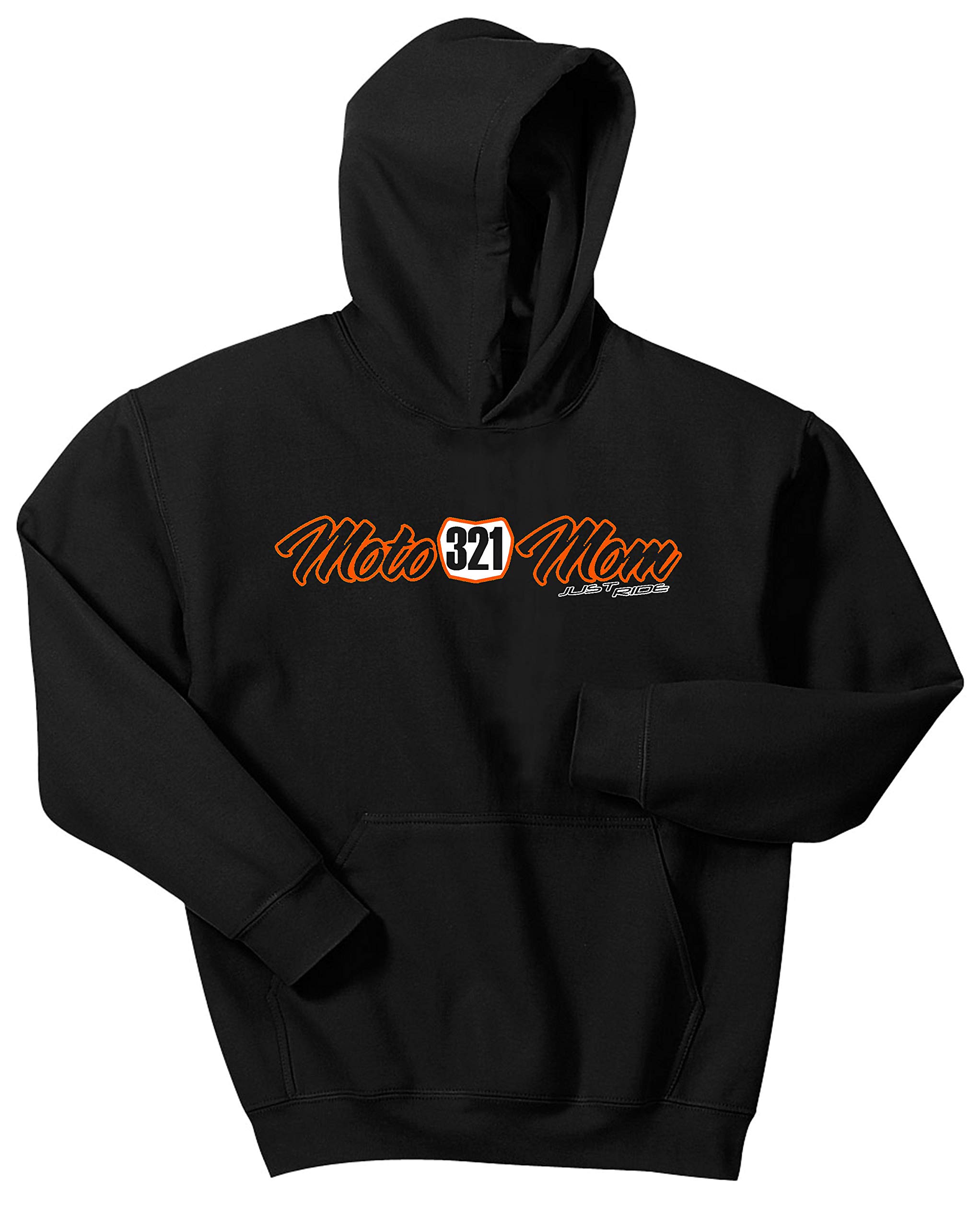 Custom Personalized Motocross Number Plate Hoodie - JUST RIDE Moto Mom Sweatshirt for Women - Perfect for Racing, Motorcycle Enthusiasts & Casual Wear