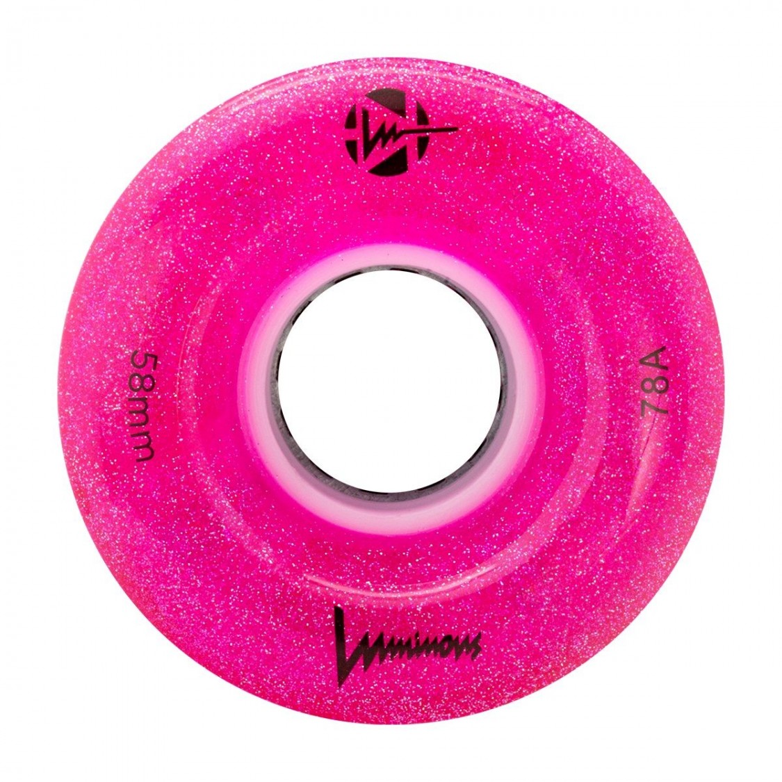 Glitter LED Light Up Wheels 58mm - 4 Pack for Skateboards, Roller Skates & Scooters - Glow in The Dark for Night Riding & Outdoor Fun