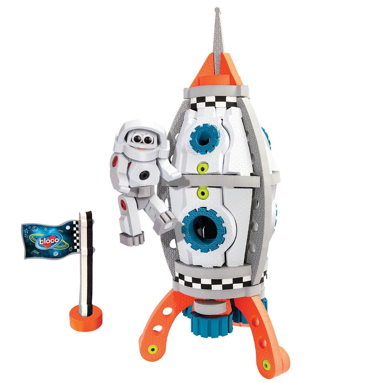 Bloco Toys 3-in-1 Galactic Mission STEM Building Kit - Astronaut Spacecraft & Shuttle Rocket DIY Construction Set (210 Pieces) - Perfect for Kids STEM Learning & Space Exploration Play