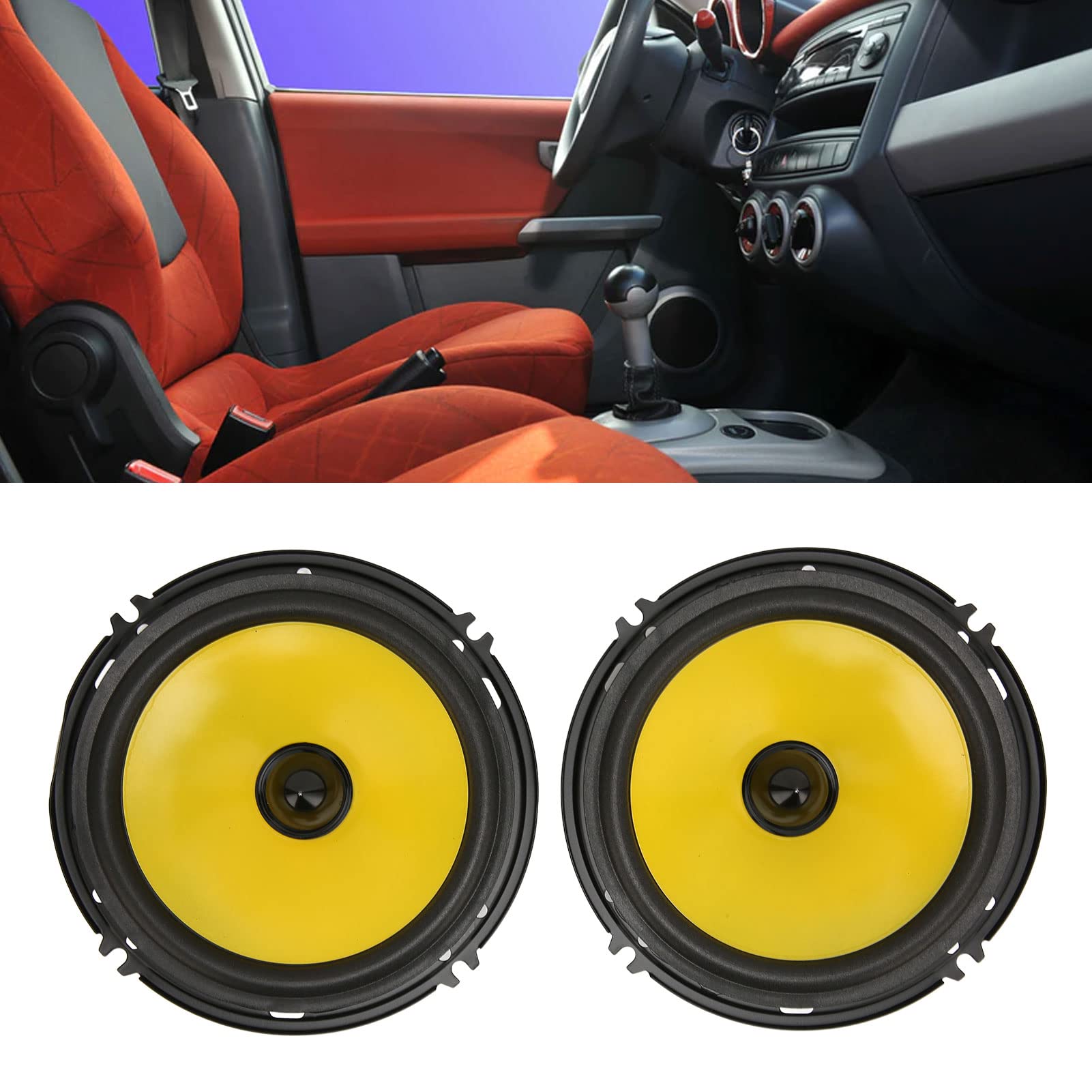 Dilwe 2-Pack 6 Inch 600W 2-Way 4 Ohm Coaxial Car Speakers - Premium Car Door Audio System for Vehicles & Trucks - Perfect for Upgrading Your Car Stereo or Truck Sound System