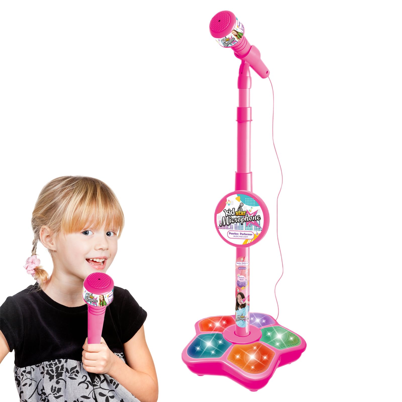 **Lambo Kids Microphone with Stand - Portable Karaoke Microphone for Toddlers & Children, MP3 Mode, Singing Toy for Girls & Boys - Perfect for Birthday Gifts, Home Karaoke & Party Fun**