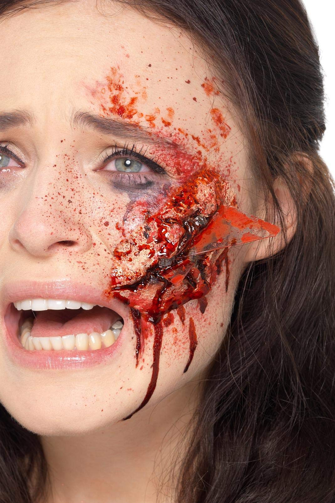 Smiffys Latex Broken Glass Wound Makeup FX - Realistic Red Fake Wound with Adhesive for Halloween, Cosplay & Special Effects Costumes | Professional Halloween Makeup & Fancy Dress Accessories for Scary Costume Parties
