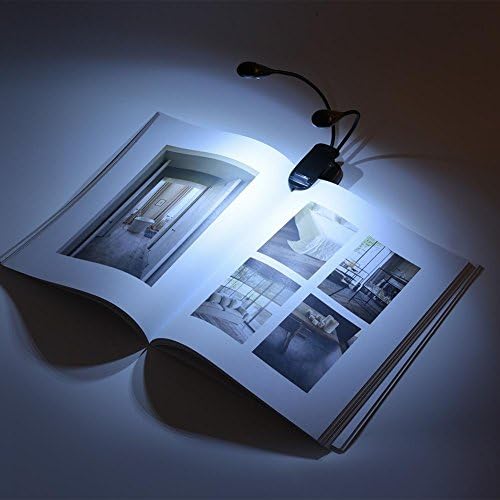 Adjustable LED Clip-On Reading Light with 8 Bright LEDs - Perfect for E-Readers, Books & Bed Headboards - Ideal for Night Reading, Travel & Bedtime Use