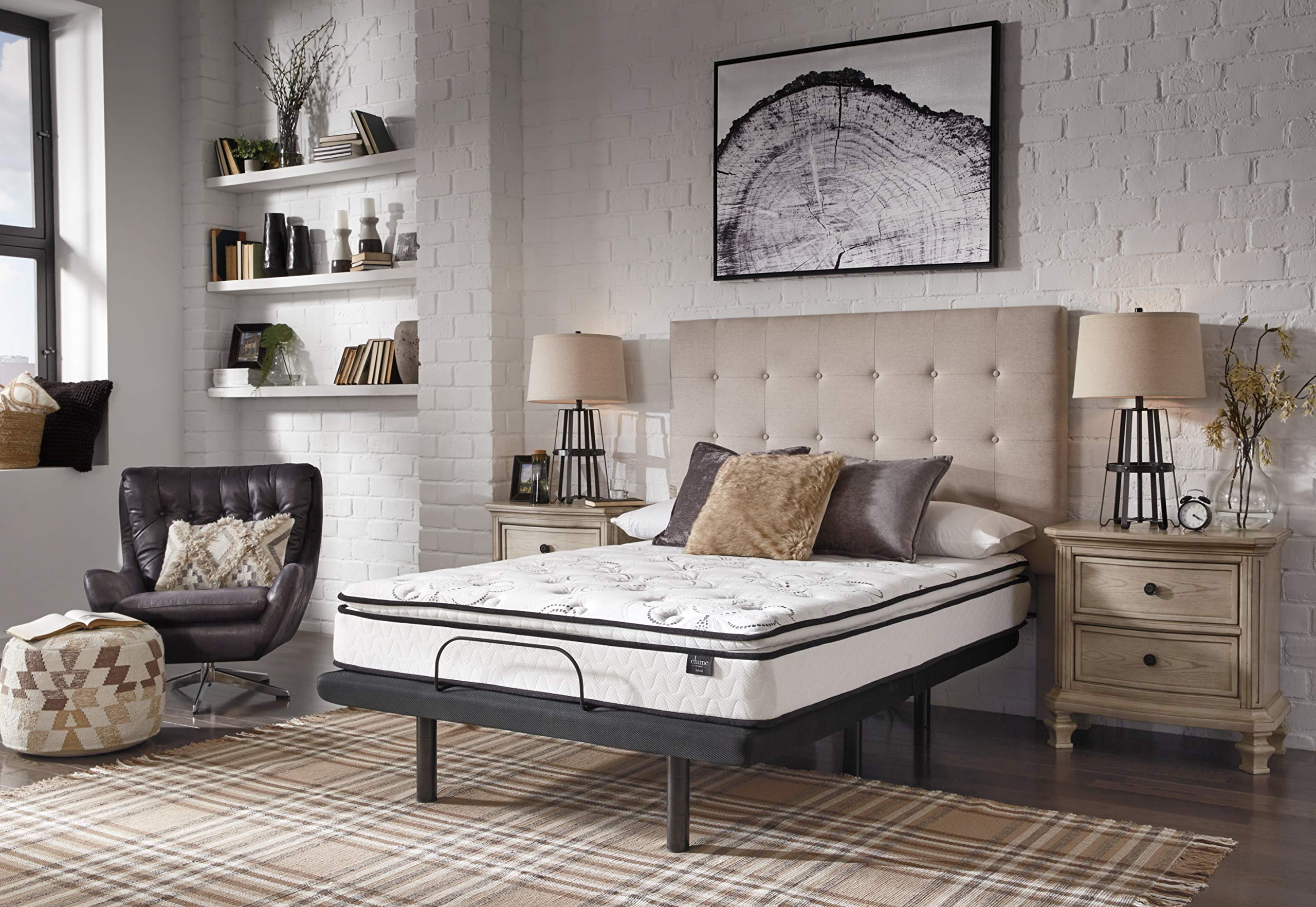 Signature Design by Ashley Adjustable Power Mattress Base with Massage & Remote Control - California King Size - Perfect for Back Pain Relief & Zero Gravity Sleep Position