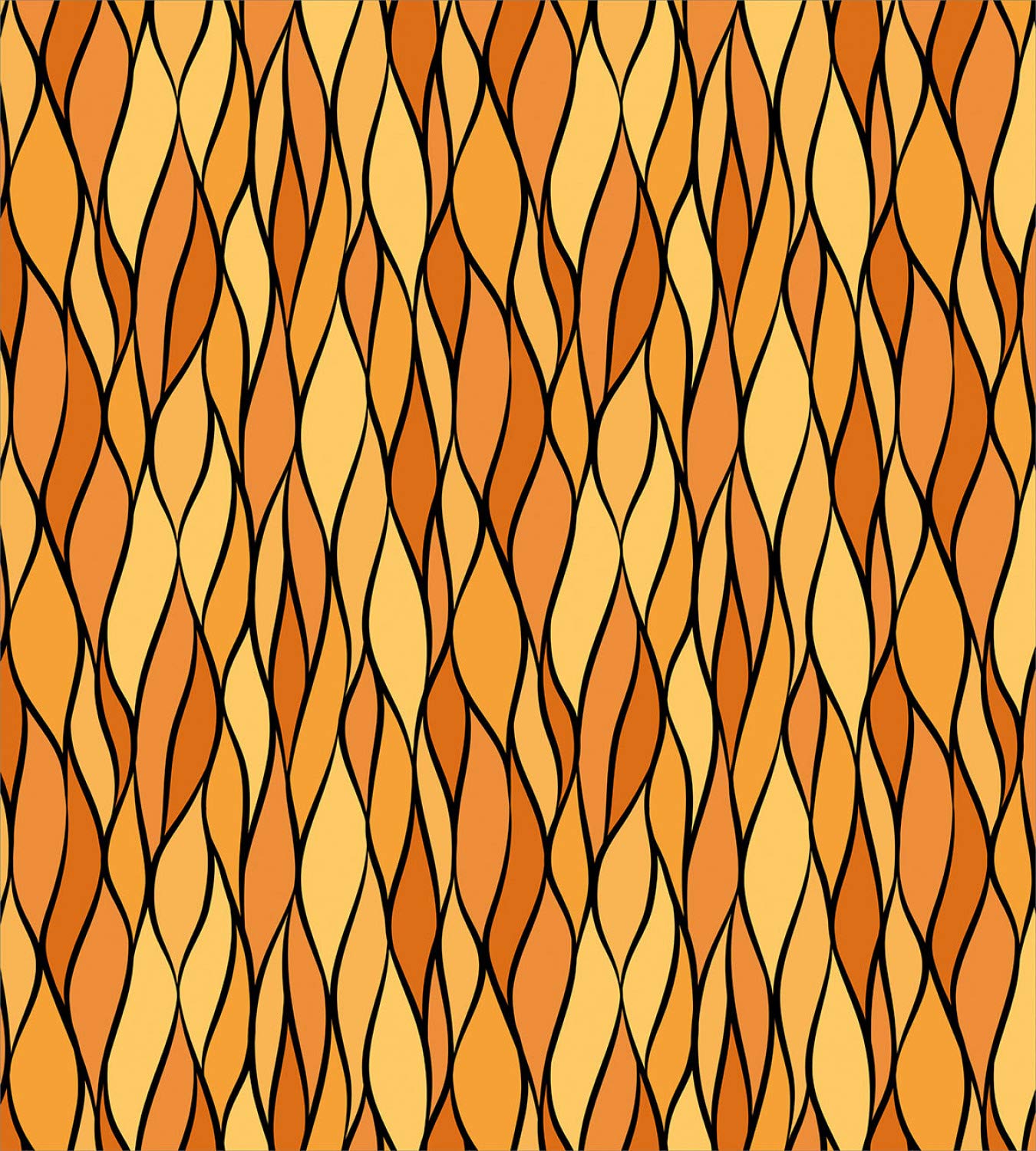 Ambesonne Yellow Brown Duvet Cover Set King Size - Abstract Monochrome Mosaic Wave Design 3-Piece Bedding with 2 Pillow Shams in Apricot Mustard - Perfect for Modern Bedroom Decor & Guest Room Styling
