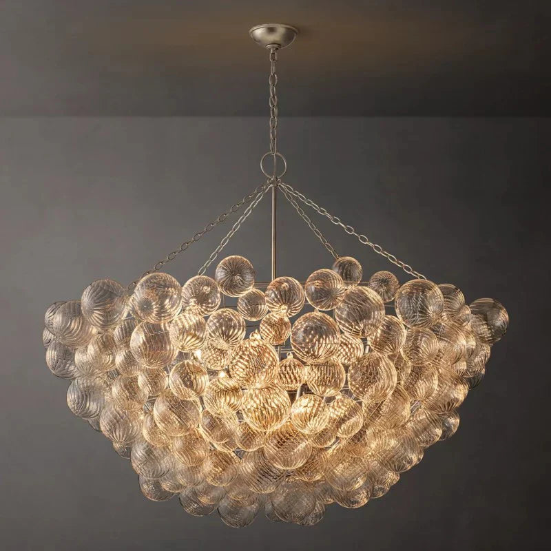 Tammy Round Glass Ball Chandelier 56 - Modern Crystal Ceiling Light Fixture for Dining Room, Living Room & Bedroom | Elegant Lighting Decor for Home & Office Spaces