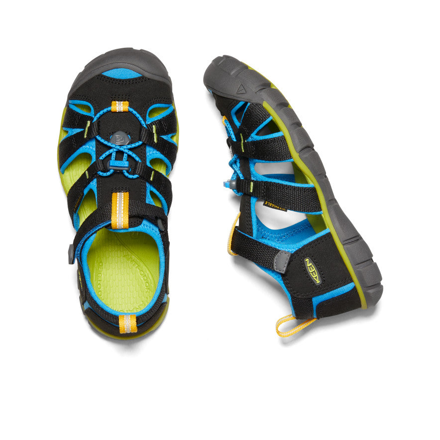 Seacamp II CNX Big Kids' Water Shoes - Black/Brilliant Blue for Beach, Pool & Outdoor Activities