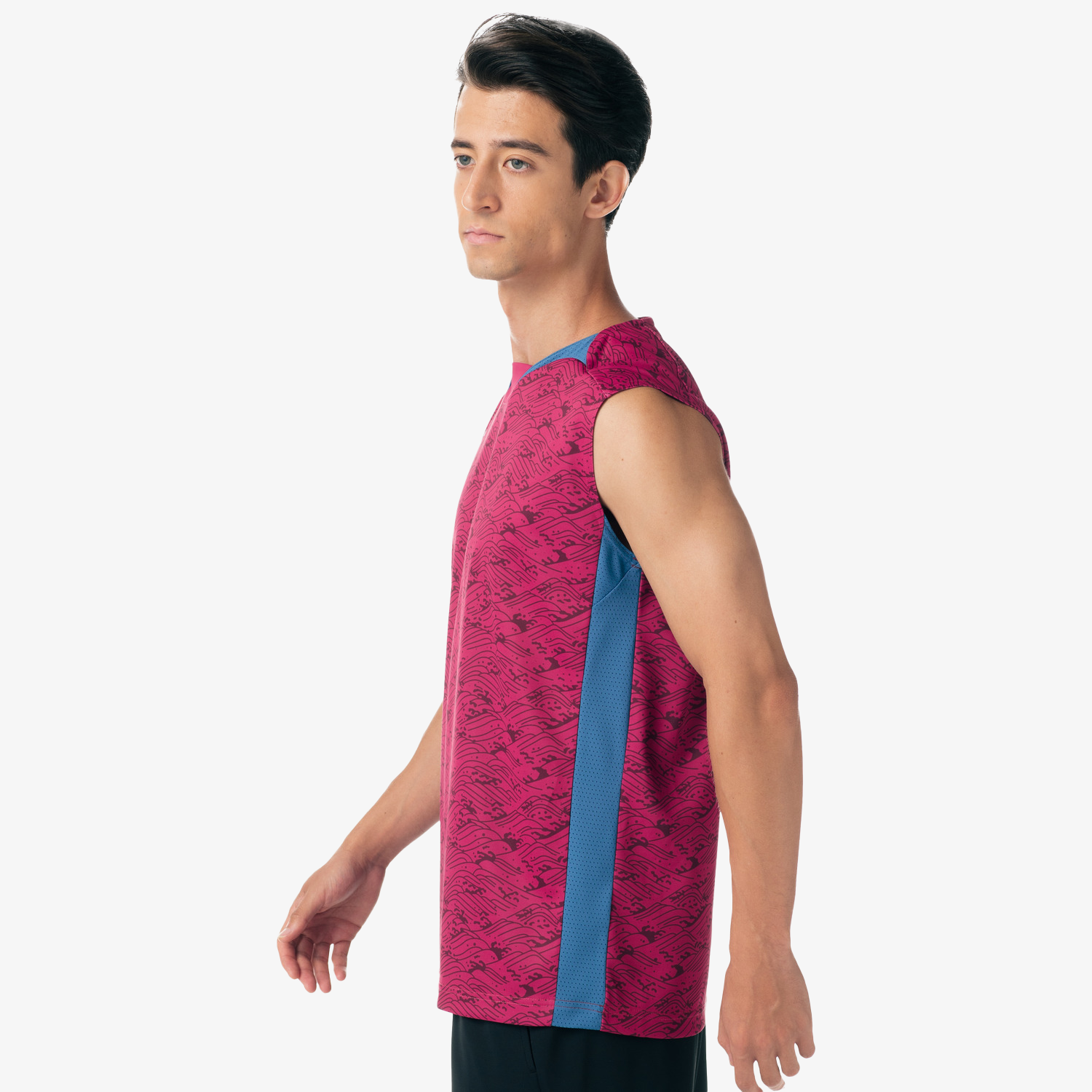 Yonex Men's Very Cool Dry Sleeveless Tennis Shirt 10614 - Breathable Quick-Dry Performance Top for Hot Weather (Grape) | Ideal for Tournaments, Training & Summer Sports