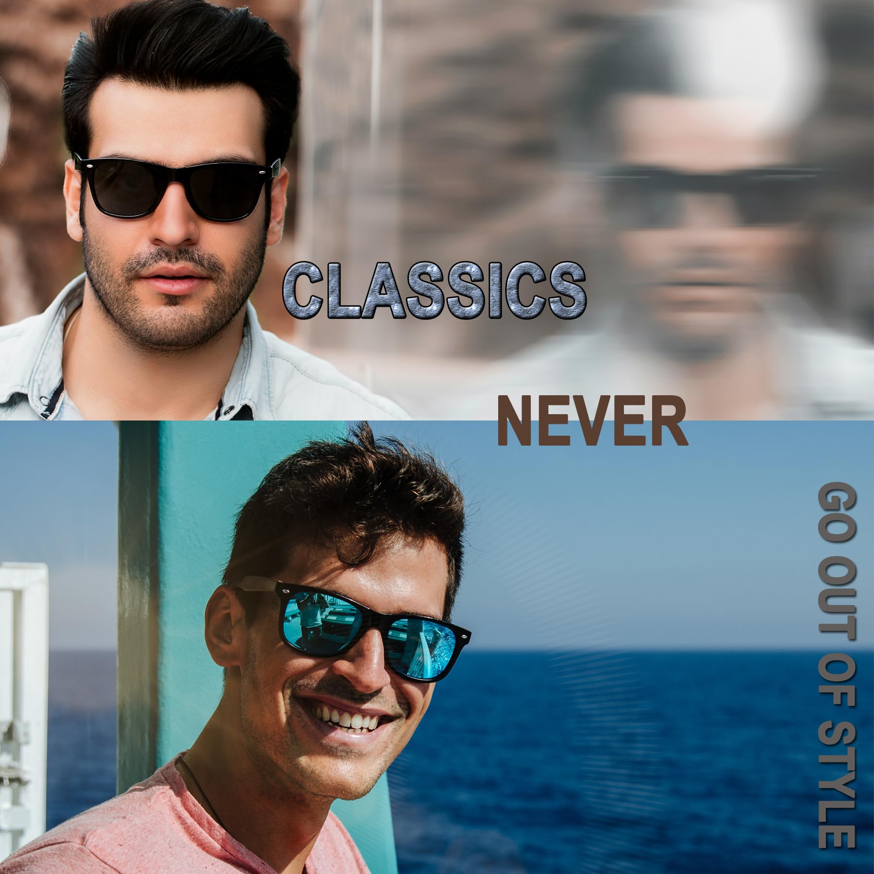 Joopin Square Polarized Sunglasses for Men & Women - 100% UV Protection, Trendy Designer Shades for Outdoor, Driving, Beach & Fashion