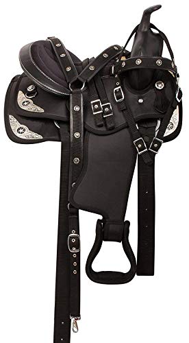 Premium Synthetic Western Horse Saddle 14-18 Inch with Complete Tack Set - Lightweight Durable Riding Saddle for Trail Riding, Training & Show | Equestrian Accessories for Men & Women