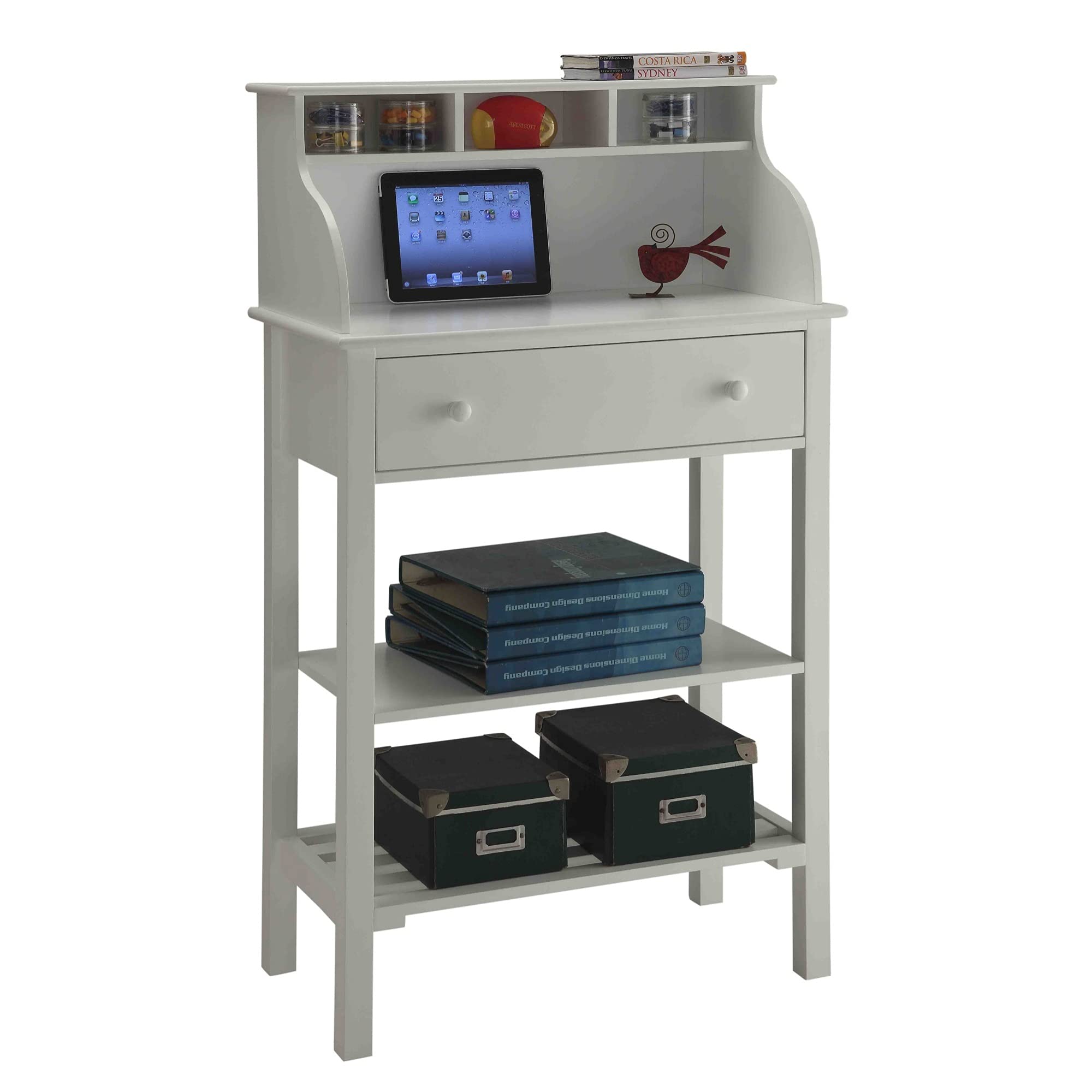 Ergode Designs2Go Kitchen & Office Hutch with 1 Drawer & Shelves - Space-Saving Storage for Small Spaces, Home & Workspace Organization