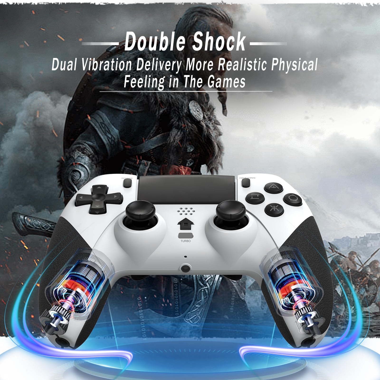 TERIOS Wireless PS4 Controller - Hall Effect Joystick (No Drift), Built-in Speaker, 6-Axis Motion Sensor, Turbo Function - Compatible with PS4/PS4 Pro/PS4 Slim (Black) | Perfect for Gaming, Streaming & Long Play Sessions