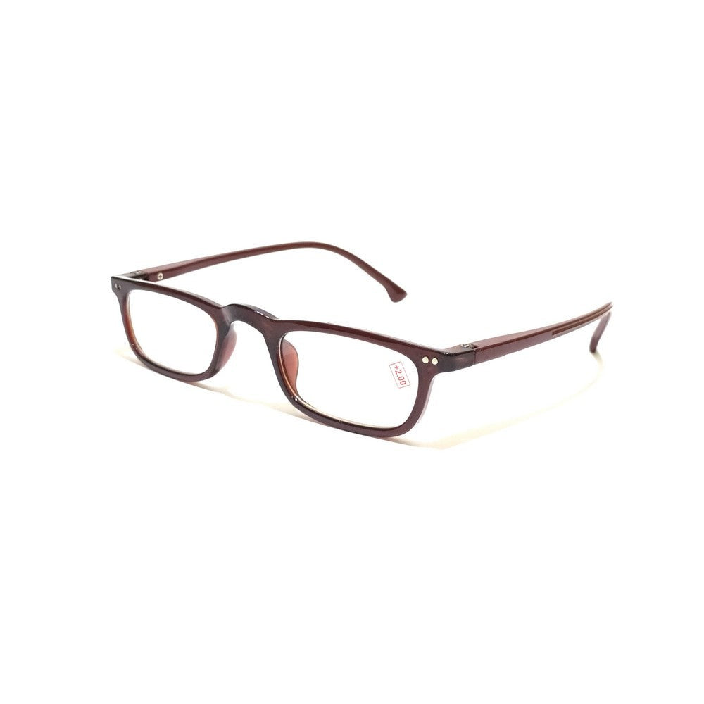 Lightweight Slim Brown Reading Glasses for Men & Women - Spring Hinge Comfort (P01SPBR) - Perfect for Reading, Office Work & Daily Use