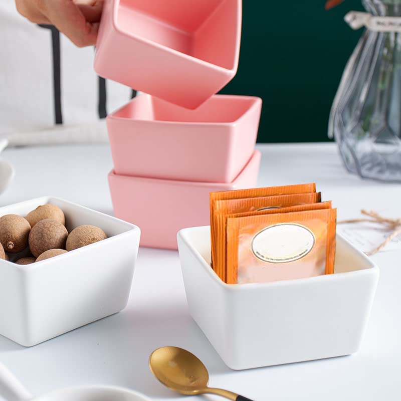 Ceramic Sugar Packet Holders & Tea Bag Bowls - Set of 2 Small Snack Dishes for Coffee, Tea, and Condiments - Perfect for Restaurants, Cafes, and Home Kitchens