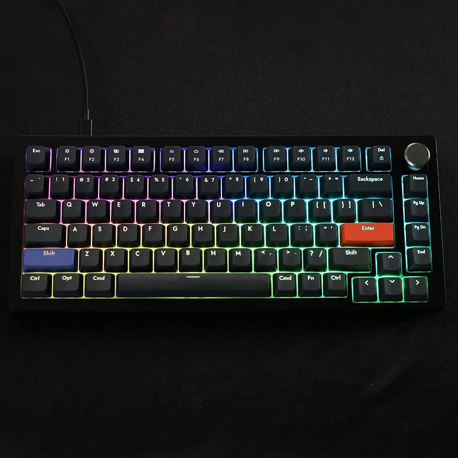 DrunkDeer A75 82-Key Magnetic Switch Gaming Keyboard with Rapid Trigger & Knob - Fastest Mechanical Keyboard for PC, Mac - OEM PBT Shine-Through Keycaps (Orange) - Perfect for Competitive Gaming & Typing