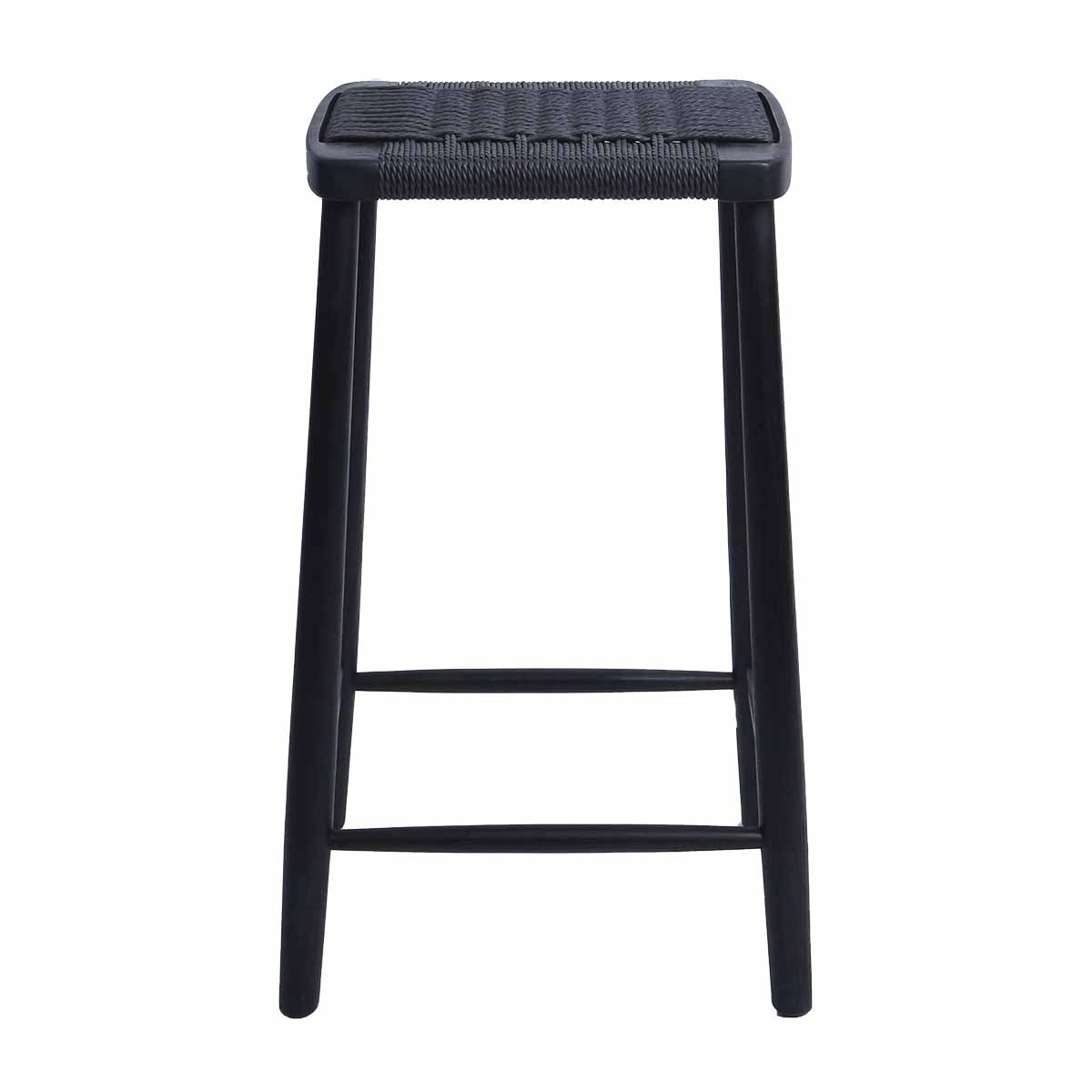 Fitzroy Rattan Bar Stool - Natural Wicker Counter Height Stool with Cushion - Perfect for Kitchen Island, Breakfast Nook & Outdoor Patio Seating