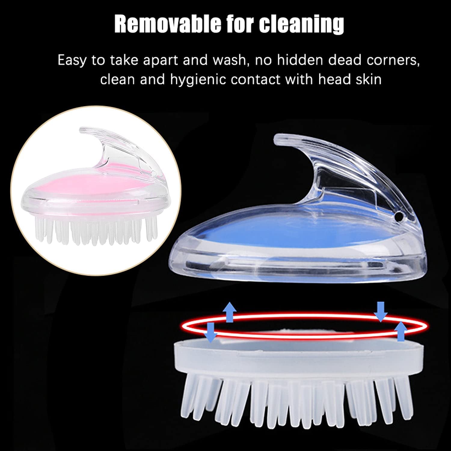 RAJA DHIRAJ Silicone Scalp Massager Brush - Hair & Head Massager for Relaxation & Stress Relief - Shampoo Brush for Deep Cleansing & Hair Growth - Perfect for Shower, Spa, and Home Hair Care Routine