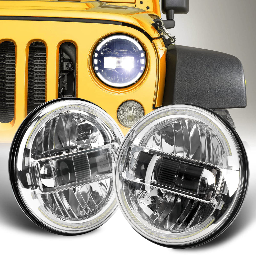 LOYO 7 Inch LED Headlights for Off-Road Trucks & Jeeps - King Kong Series (RHD) - Perfect for Night Driving, Off-Roading & Adventure Vehicles