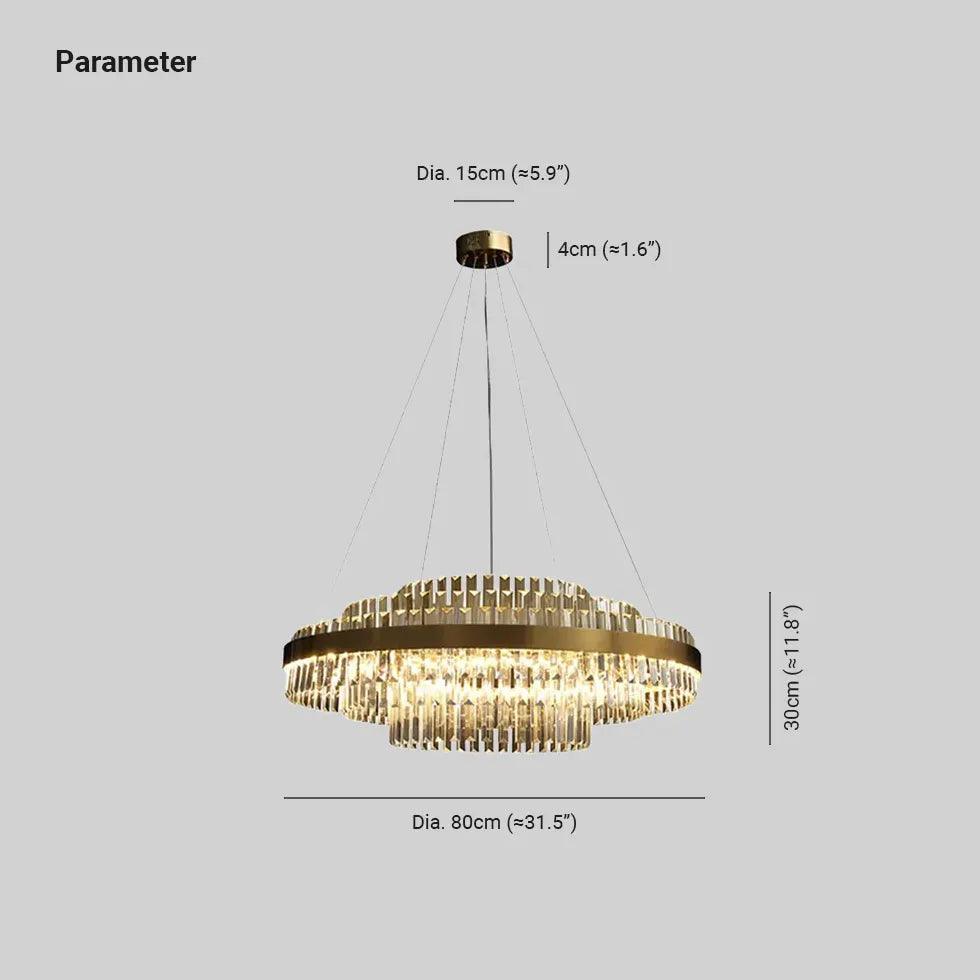 Modern Vertical Flat Crystal Pendant Light - Elegant Ceiling Lighting for Dining Room, Kitchen, or Bedroom Decor
