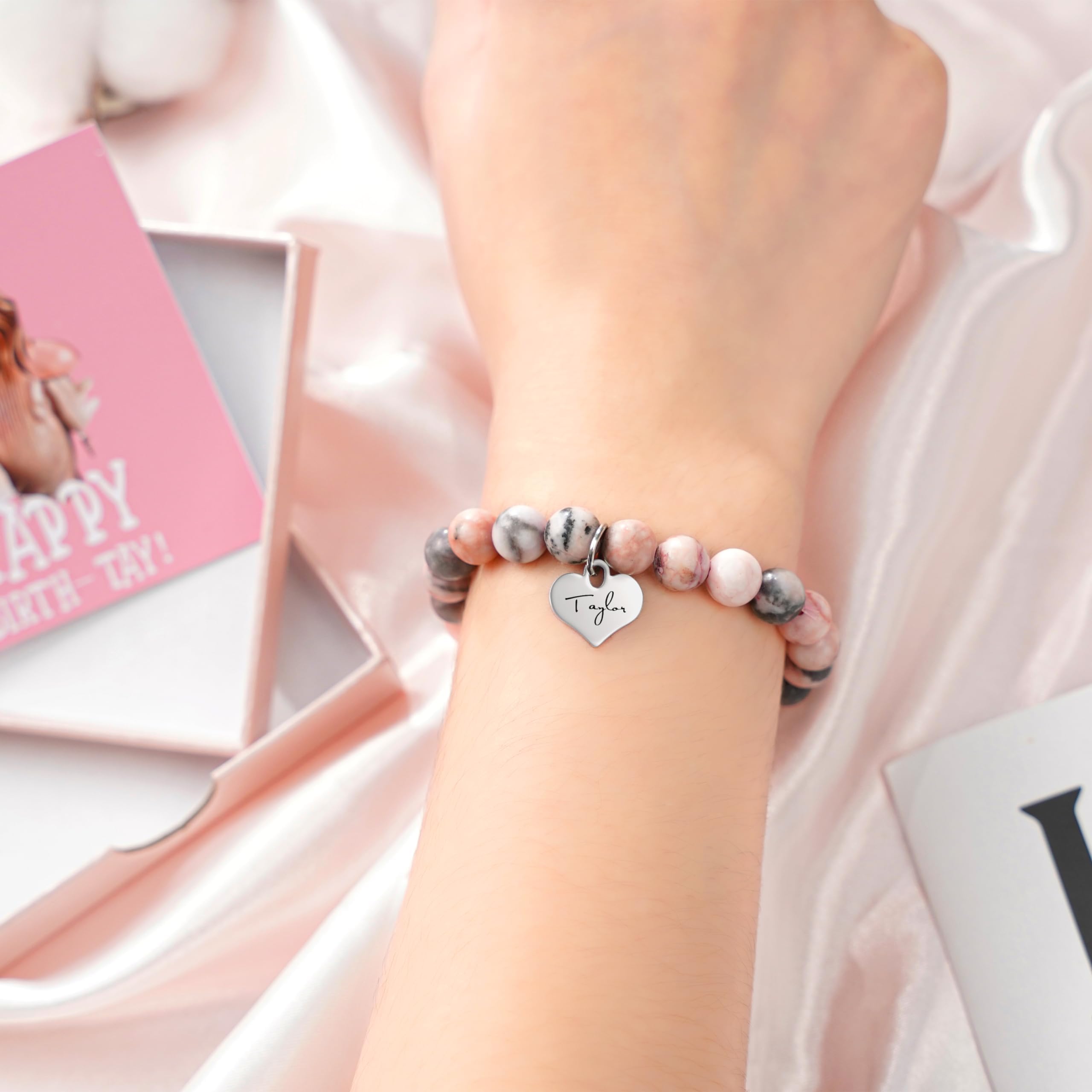 Taylor Swift Inspired Friendship Bracelets for Women & Girls - Birthday Gifts for Sisters, Best Friends | Pink Beaded Jewelry for Parties, Concerts & Everyday Wear | Medium Size Adjustable Wristband