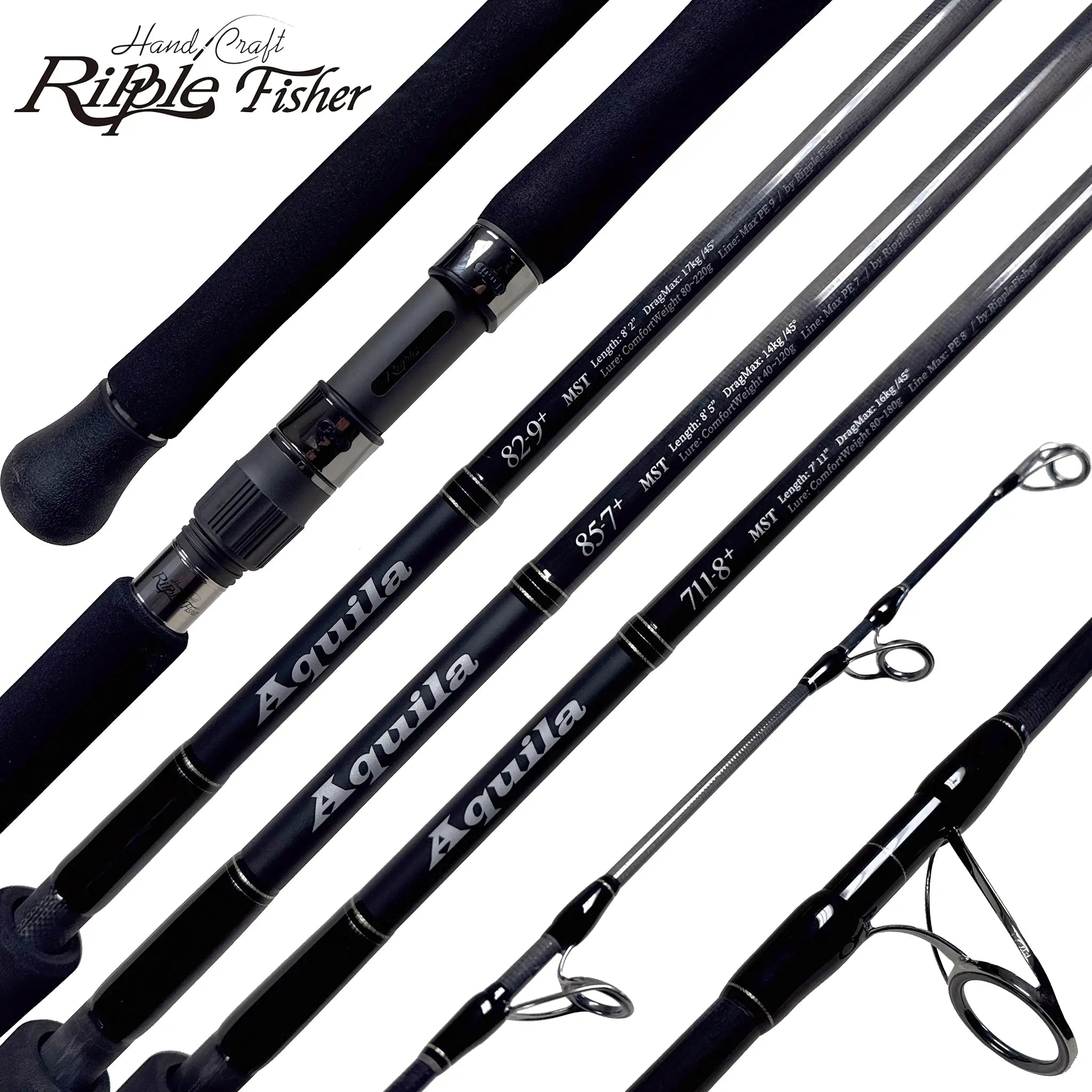 Ripple Fisher Aquila Offshore Spinning Rods - Saltwater Fishing Rod for Deep Sea & Offshore Angling - Perfect for Tuna, Marlin, and Big Game Fishing