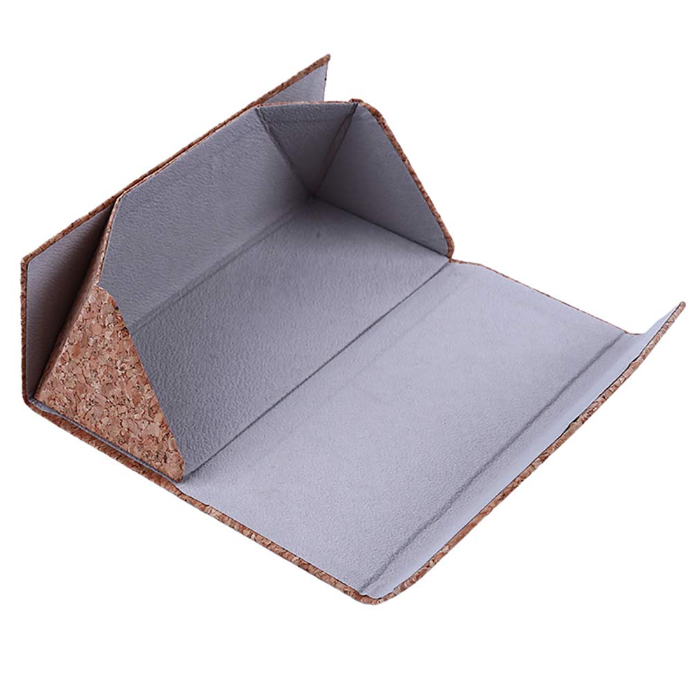 Eco-Friendly Cork Sunglasses Case - Foldable Triangle Eyewear Storage Box for Glasses & Jewelry | Travel, Home & Gift Use