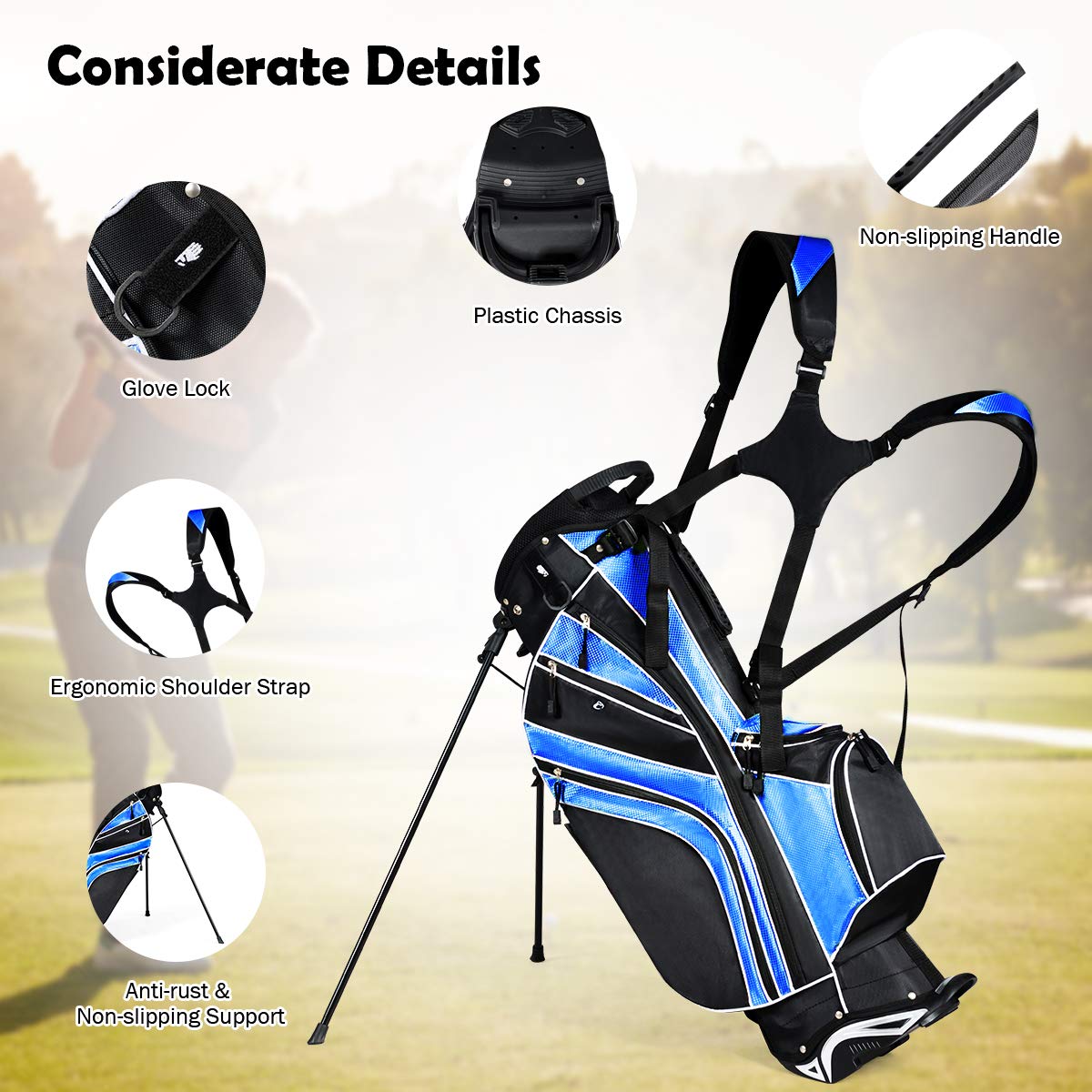 Premium Golf Stand Bag with 14-Way Divider - Lightweight & Durable Golf Bag for Men & Women - Perfect for Driving Range, Course & Tournament Play
