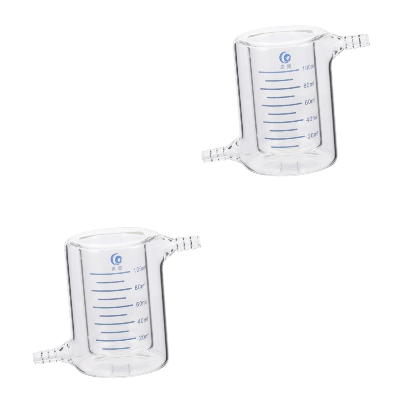 GLEAVI 2-Pack Jacketed Glass Beakers - Double Layer Lab Beaker Set with Reactor Bottle for Chemistry Experiments, Photocatalytic Reactor & Laboratory Supplies | Ideal for Science Labs, Research & Industrial Use