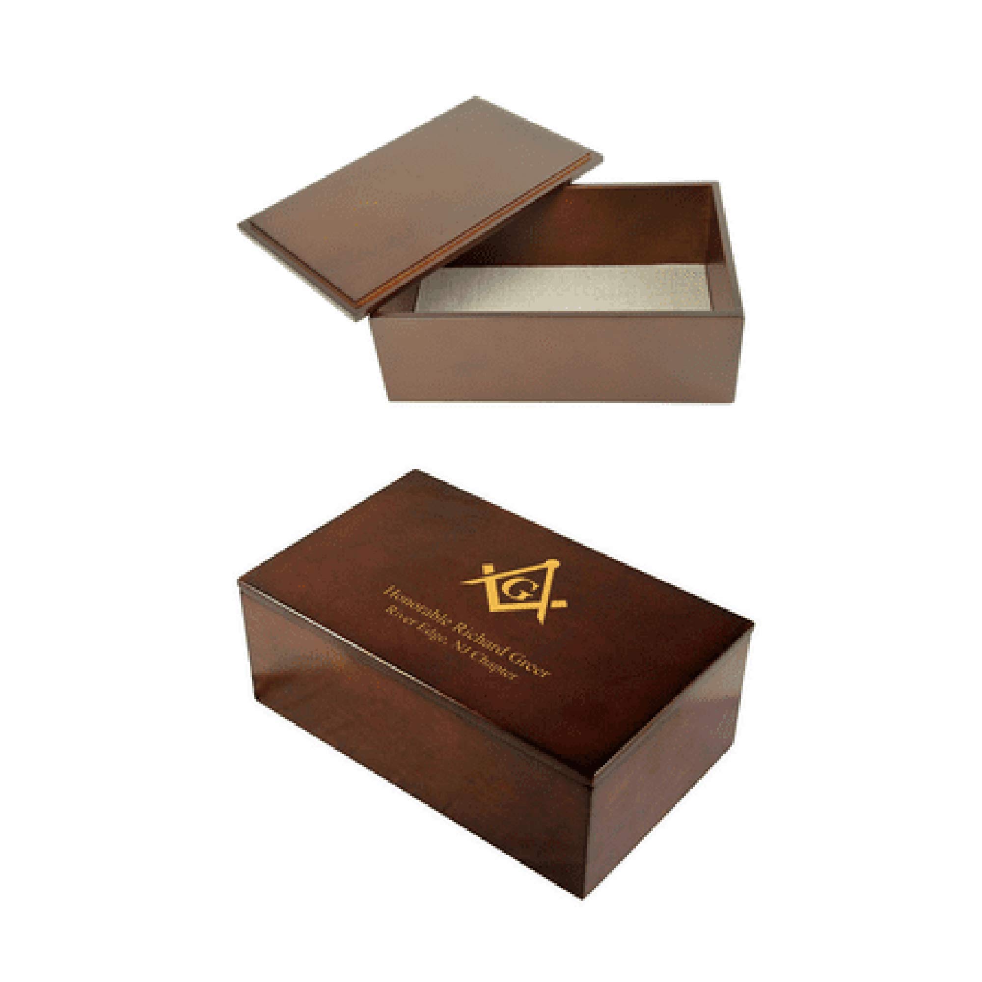 Personalized Masonic Espresso Finish Keepsake Box - Executive Gift for Freemasons, Wooden Jewelry Storage Box with Engraving Option - Perfect for Lodge Gifts, Anniversary Presents & Secret Society Memorabilia