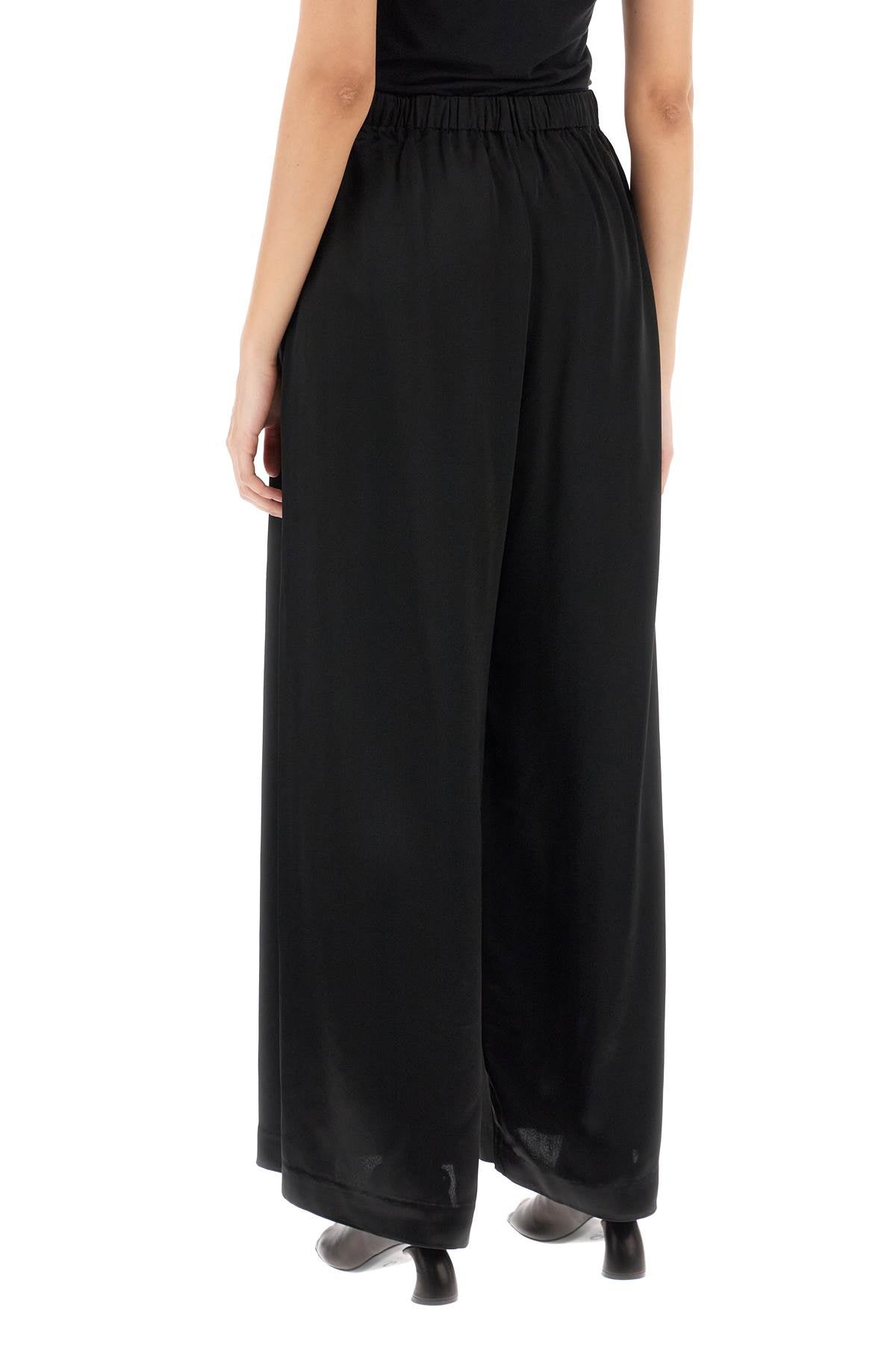 By Malene Birger 'Clorella' Satin Palazzo Pants - Elegant Wide-Leg Trousers for Women | Perfect for Evening Parties, Weddings & Special Occasions