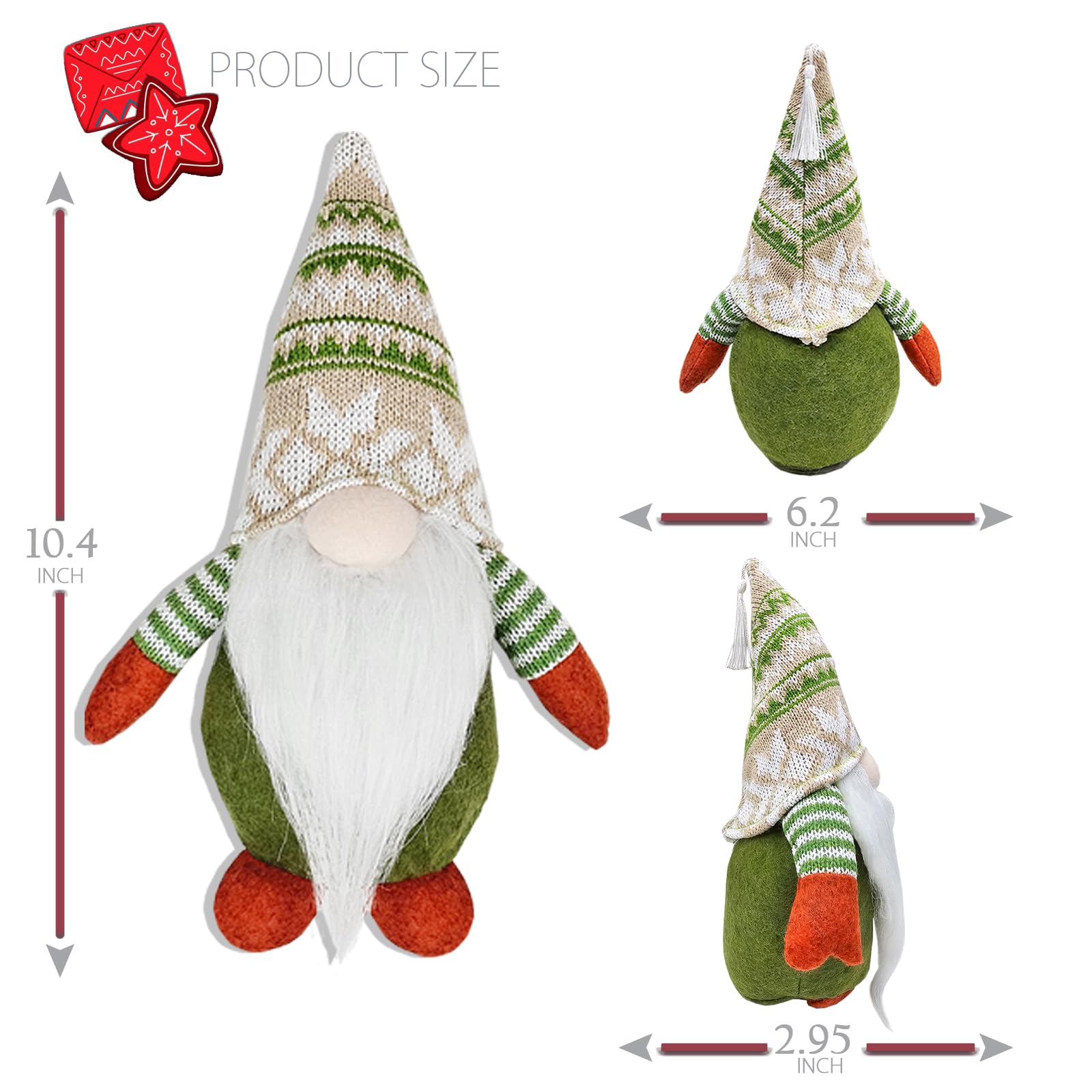 Handmade St. Patrick's Day Gnome Ornaments - 2 Pack Green Hat Scandinavian Tomte Elf Decor for Easter, Christmas & Home Decor | Perfect for Holiday Tables, Gift Giving & Seasonal Displays