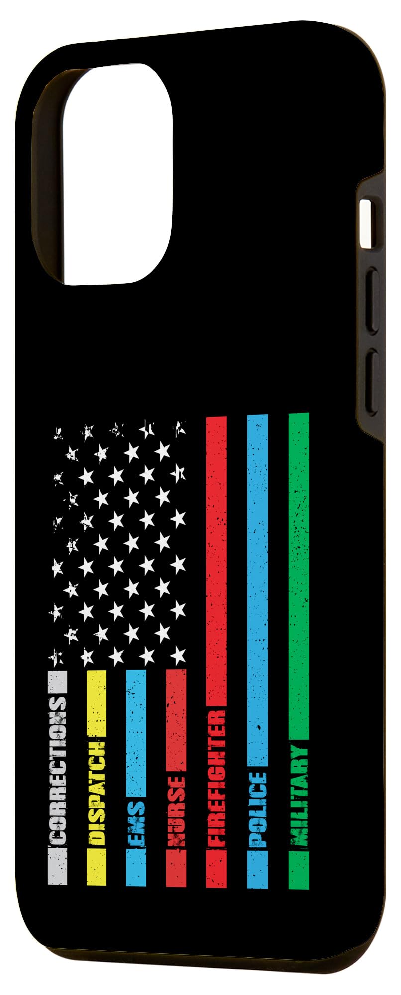 iPhone 12 Pro Max Case - American Flag Design for First Responders | Patriotic Protective Cover for Police, Firefighters & EMTs | Durable Shockproof Phone Case for Emergency Services Professionals