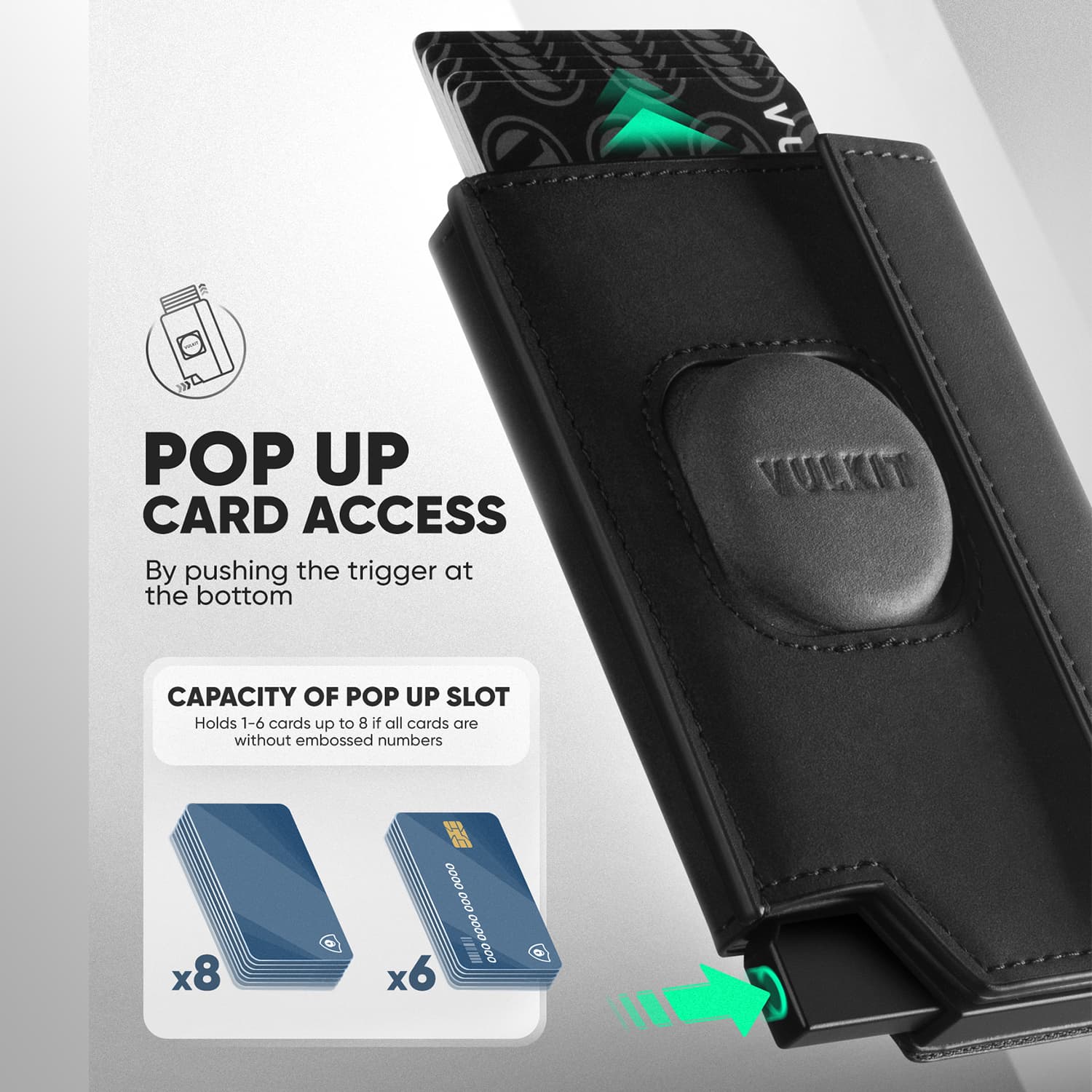 VC418 RFID Blocking Pop Up Card Holder with Airtag Cover - ID Window & Coin Pocket - Magnetic Closure Wallet for Credit Cards, Cash & Travel Essentials (Perfect for Everyday Use & Business Trips)