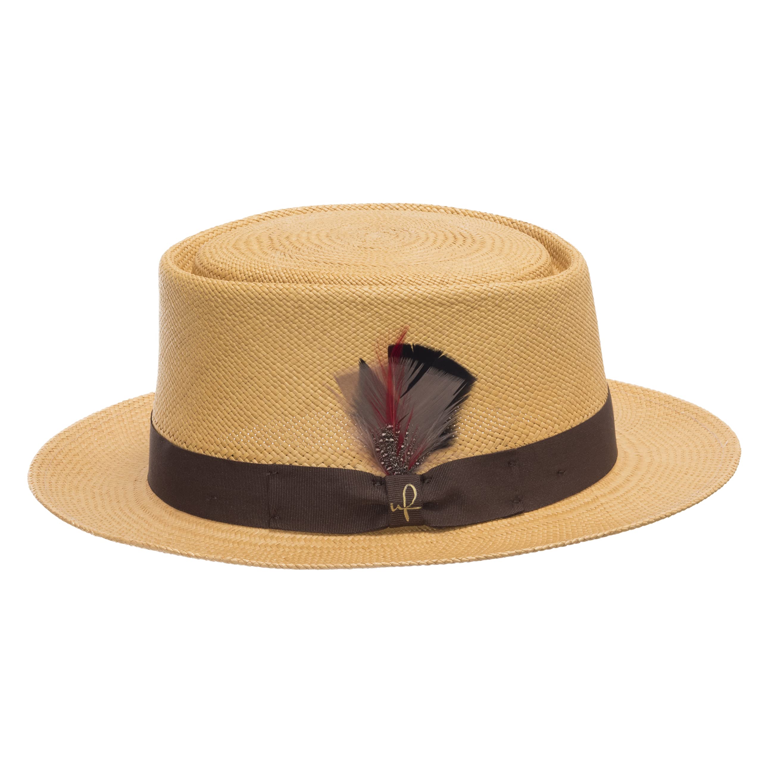Milan Pork Pie Panama Natural Straw Hat for Women - Summer Beach Wedding Party Dress Hat - Stylish & Breathable Sun Hat for Outdoor Events