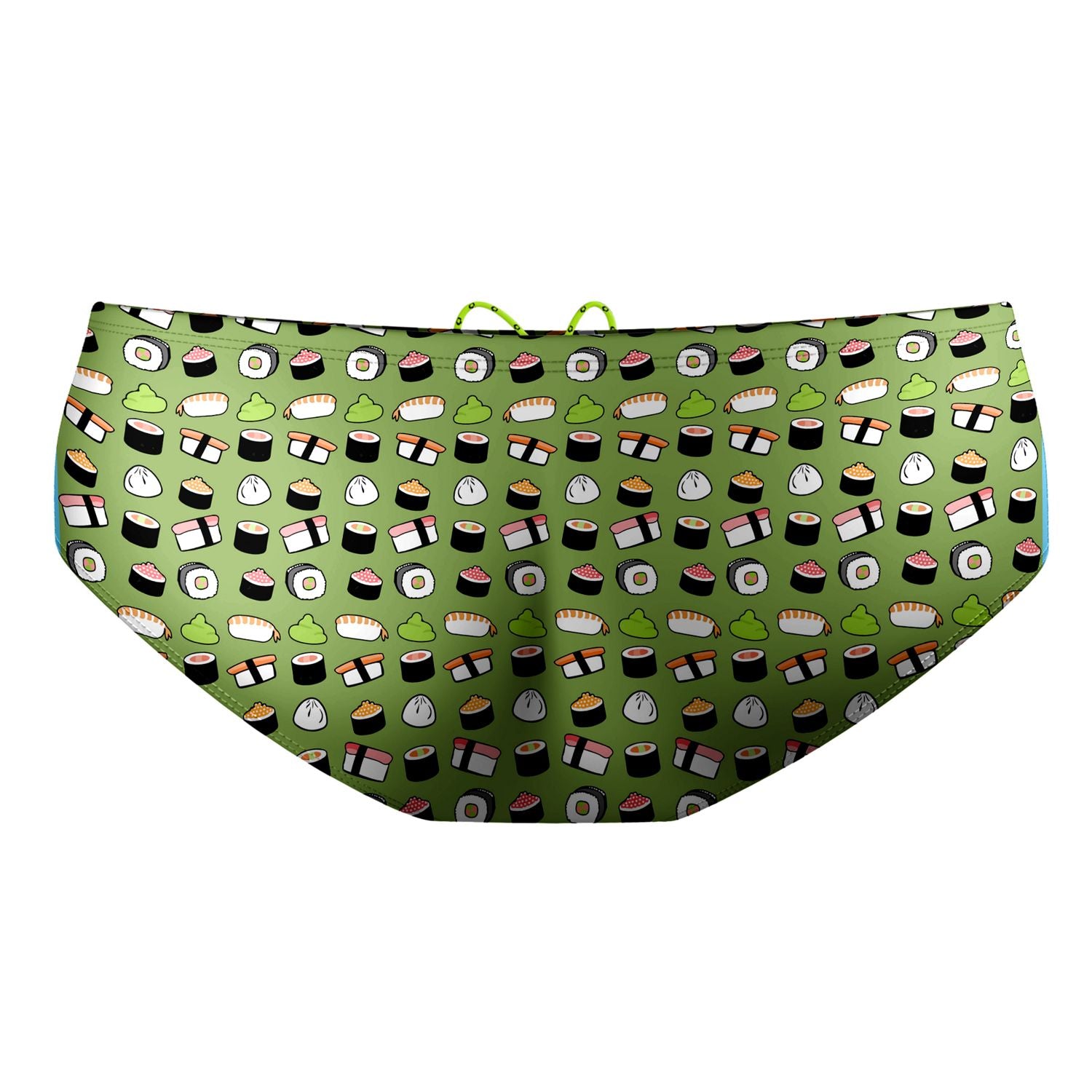 Classic Sushi Print Brief Swimsuit - High Waisted Swimwear for Women, Perfect for Beach, Pool, and Summer Vacations