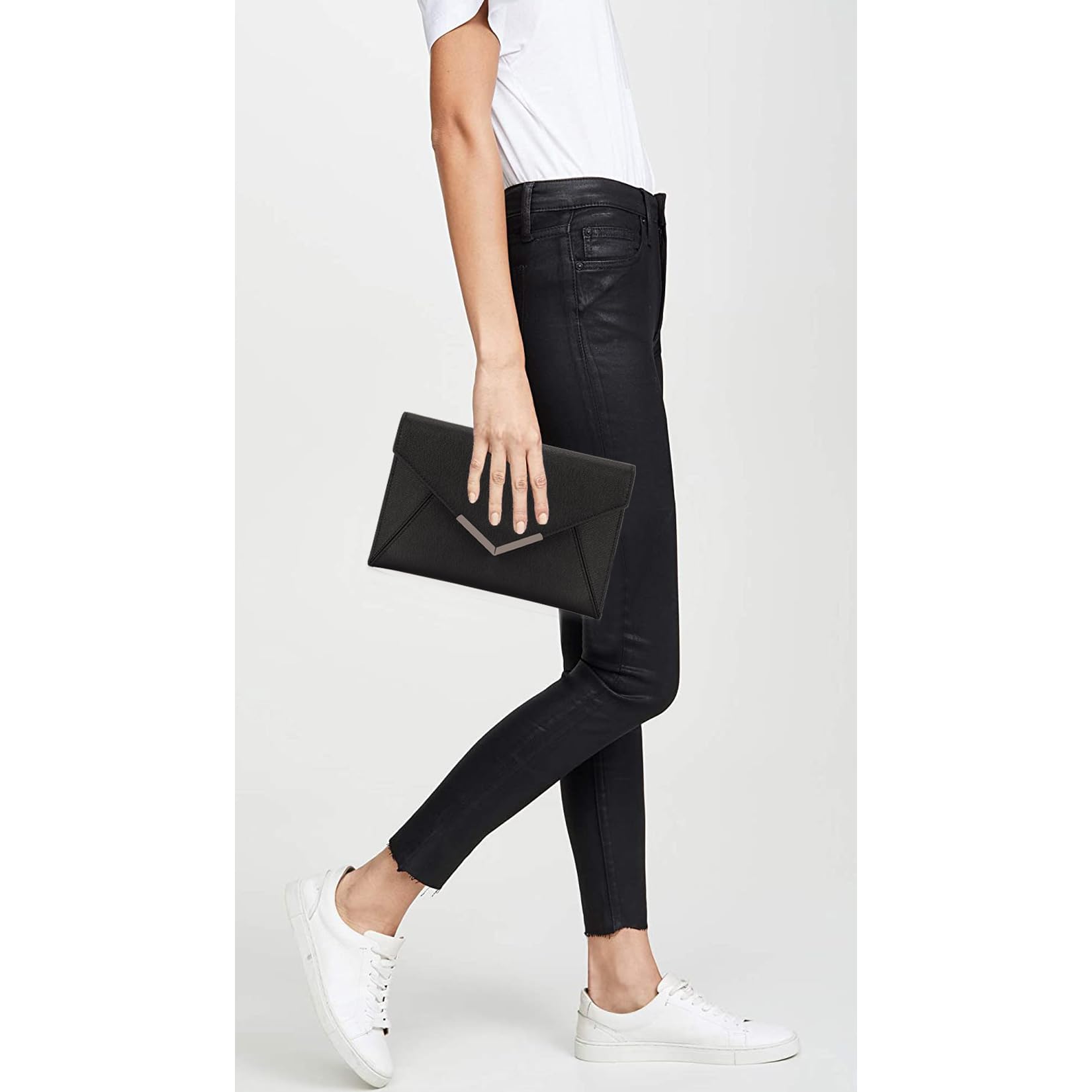 Dexmay Women's Saffiano Leather Envelope Clutch Purse - Medium Foldover Handbag for Evening Parties, Weddings & Date Nights