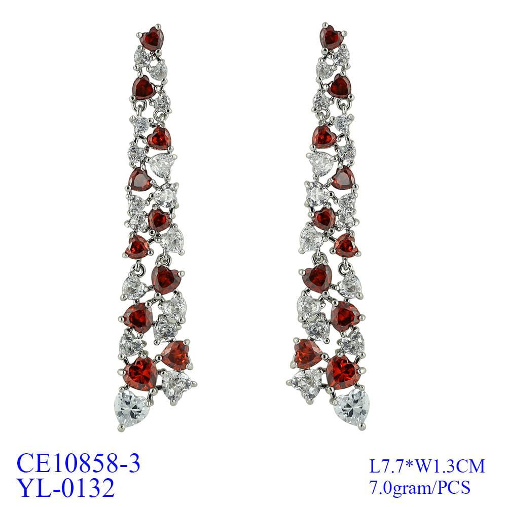 Crystal Cubic Zirconia CZ Copper Water Drop Dangle Earrings for Women - Elegant Fashion Jewelry Gift for Party, Wedding & Special Occasions