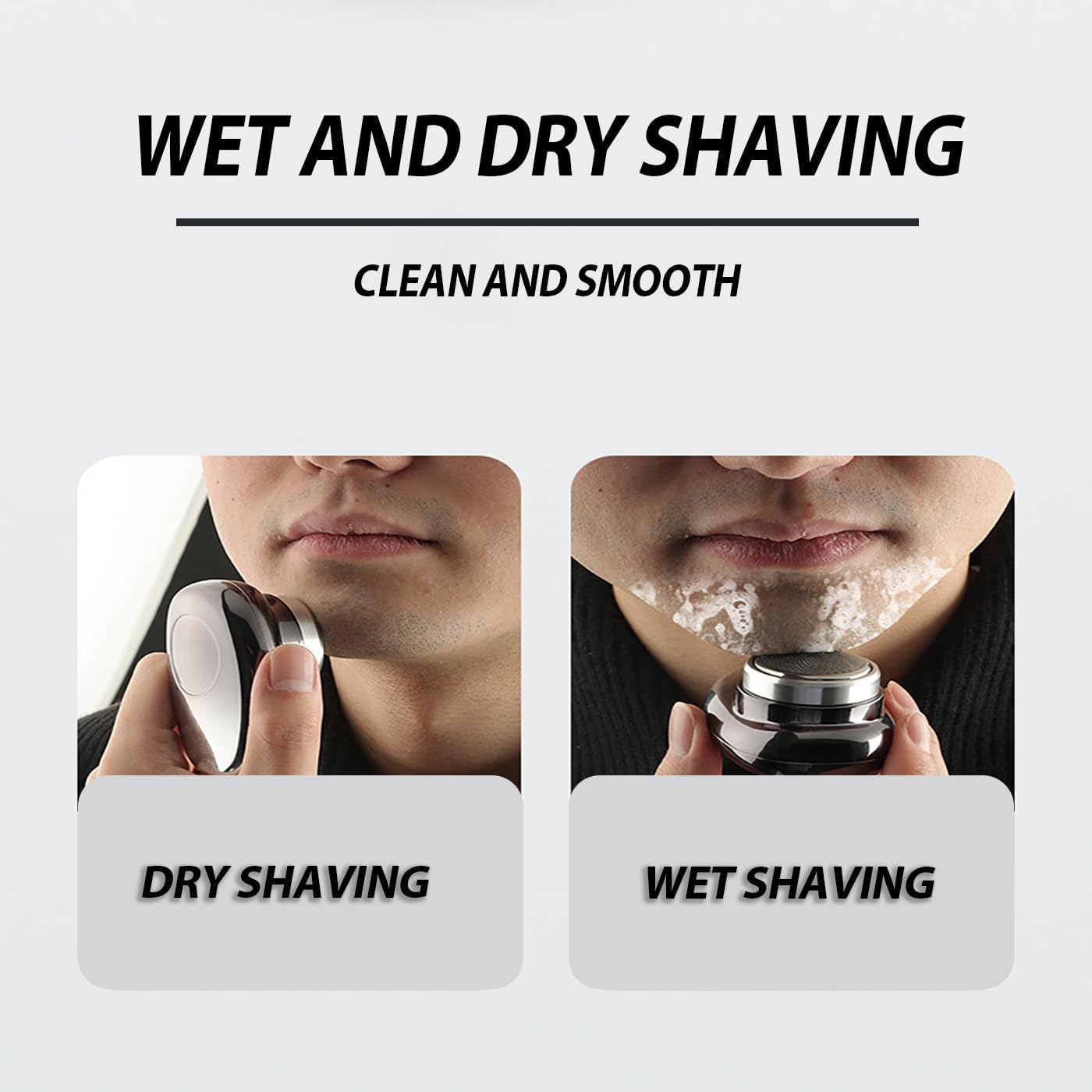 Pyrinov Electric Shaver - Mini Portable USB Rechargeable & Waterproof Shaver for Men, Smooth & Painless Shaving, Perfect for Travel, Gym & Daily Use (Silver)