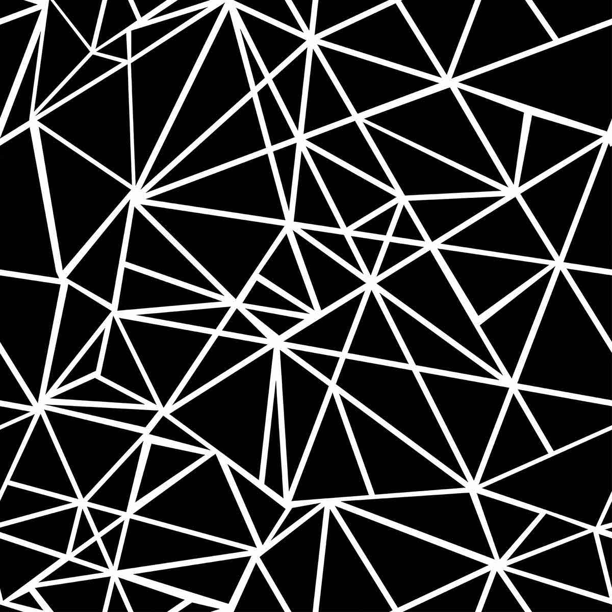 Black and White Triangle Peel and Stick Removable Wallpaper - Self-Adhesive Geometric Wall Decor for Bedroom, Living Room, Office - Easy to Install & Remove