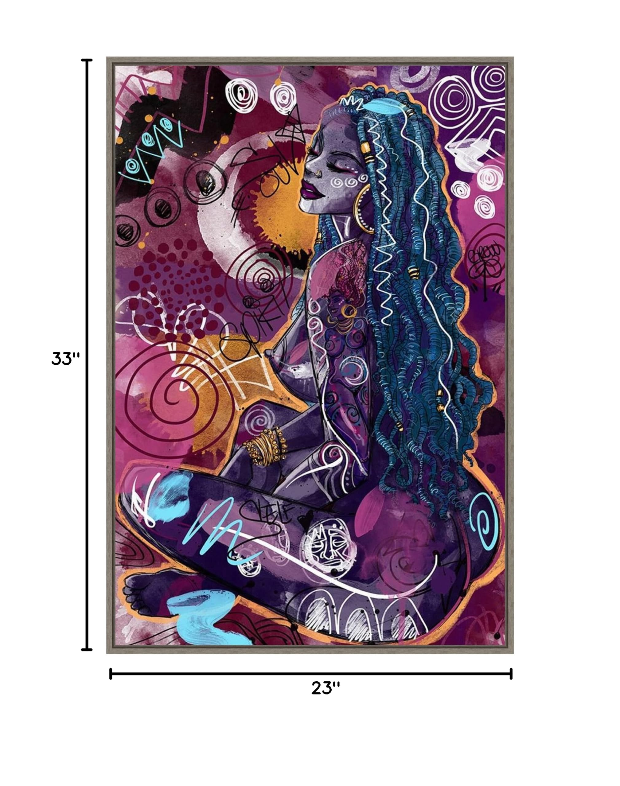 Amanti Art Framed Canvas Wall Art - 33x23 Tahiya by Justin Copeland, Abstract Framed Wall Decor, Country Rustic Style Painting for Living Room, Bedroom, Kitchen - Perfect for Home & Office Interior Design