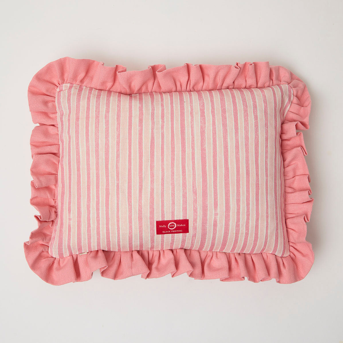 Soft Cushion with Frill Berry Grass Sky Stripe Pink Design - Perfect for Living Room Sofa, Bedroom Decor, and Cozy Home Styling